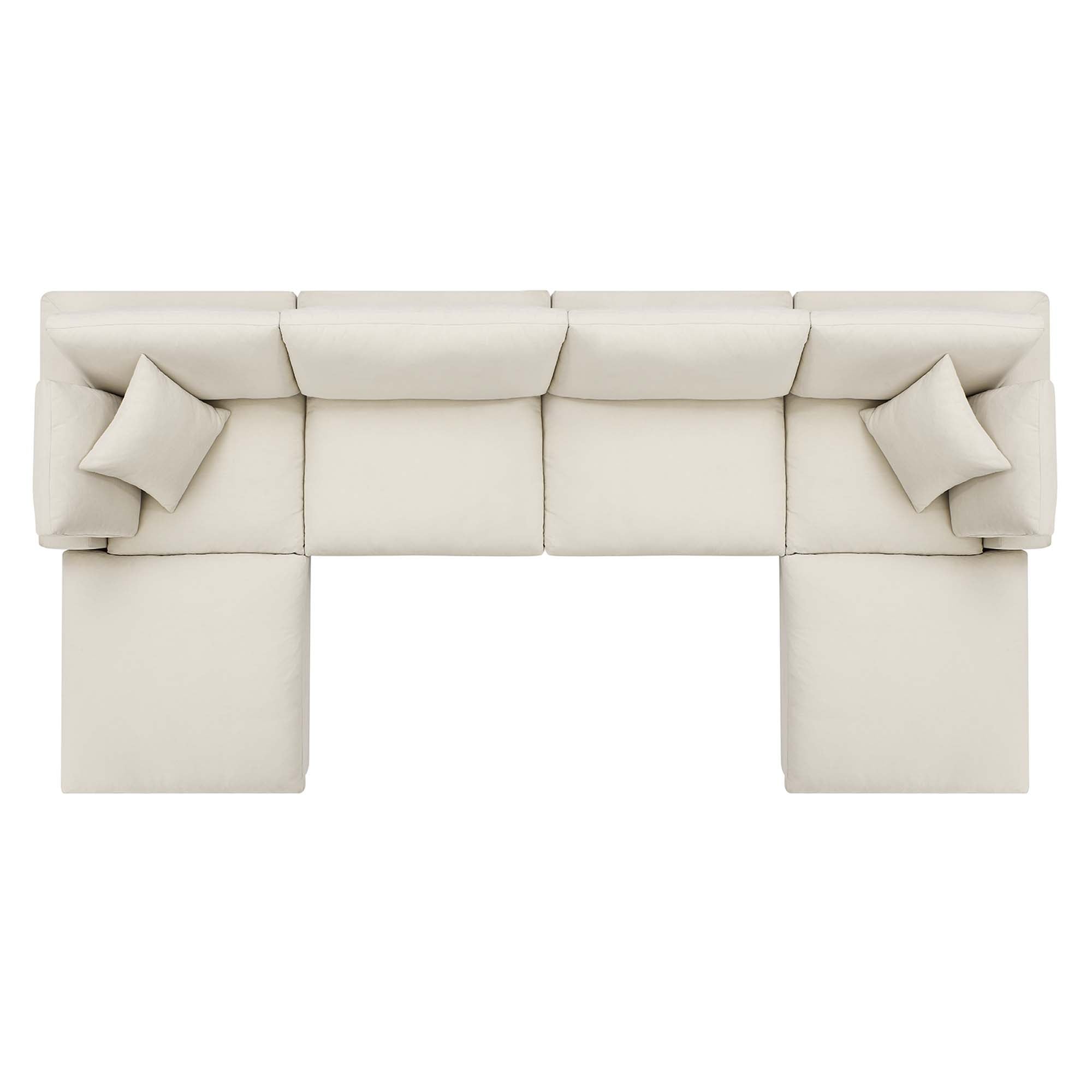 Commix 6-Piece Down Filled Overstuffed Performance Velvet Sectional Sofa by Modway