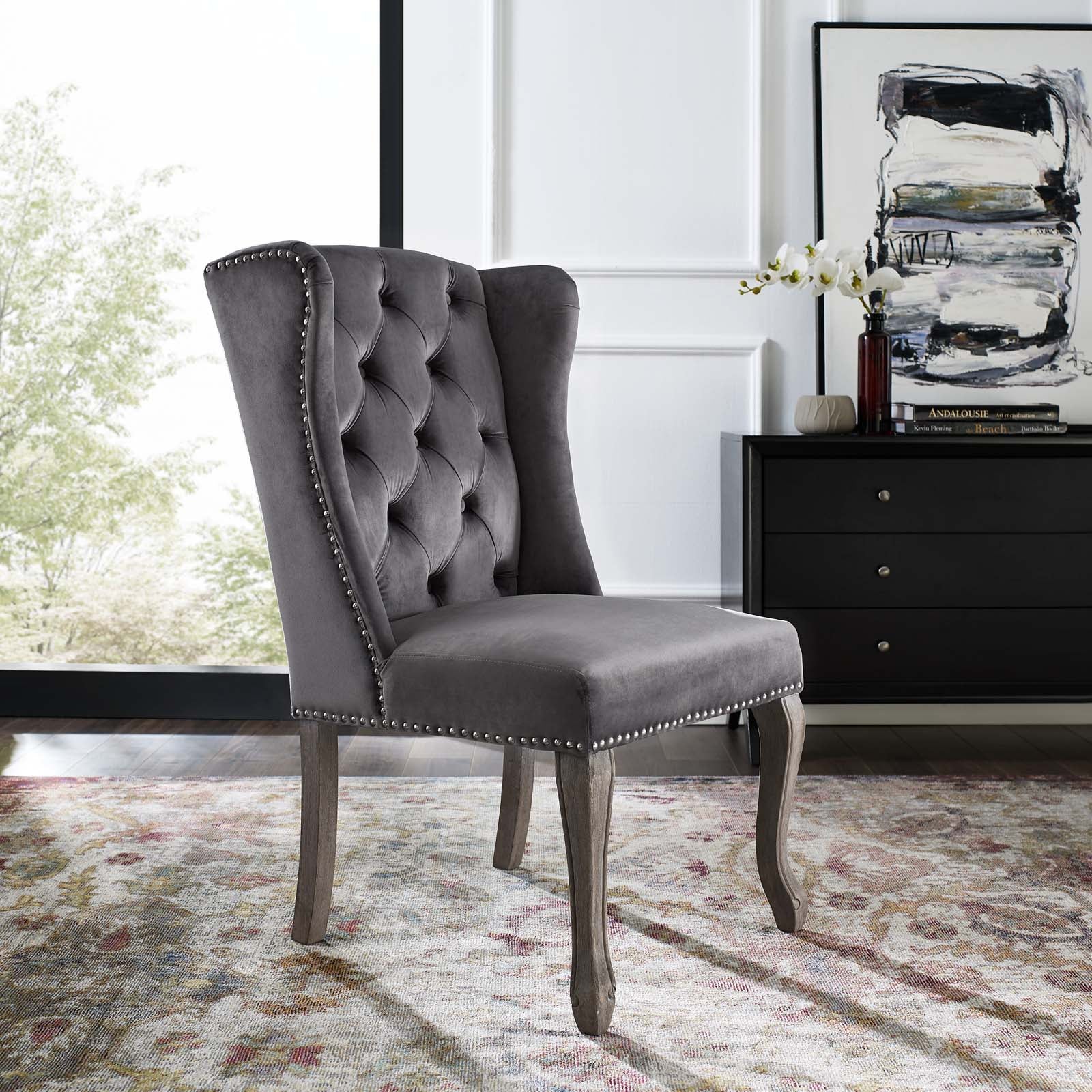Apprise French Vintage Dining Performance Velvet Side Chair by Modway