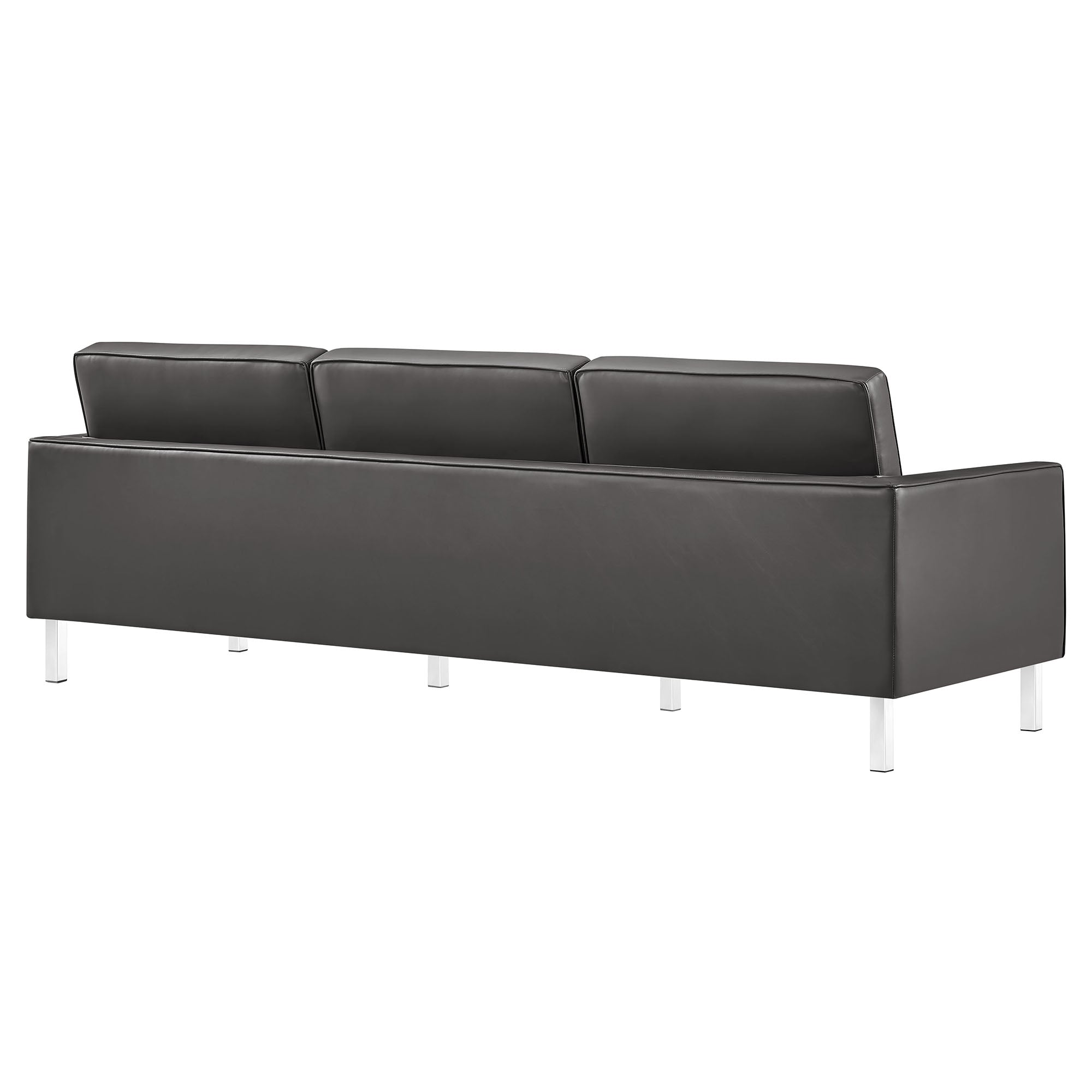 Loft Tufted Vegan Leather Sofa and Ottoman Set