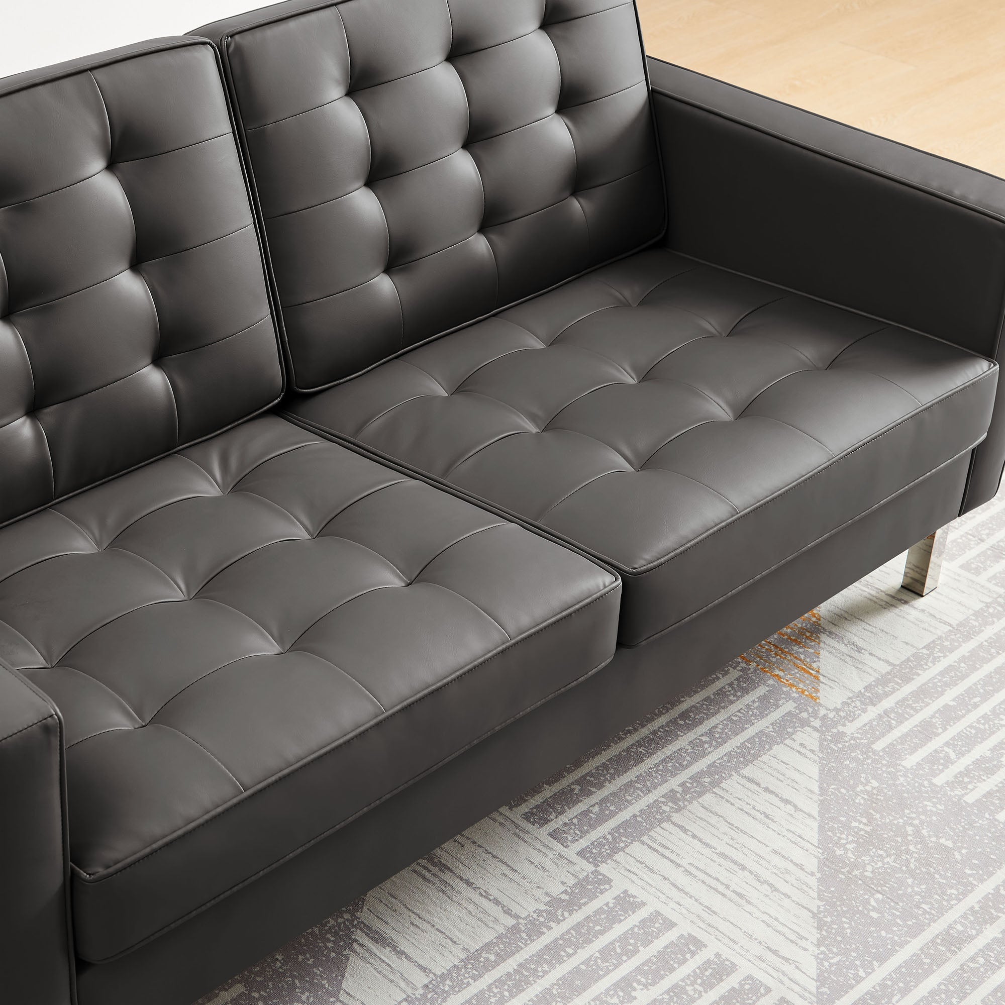 Loft Tufted Vegan Leather Loveseat by Modway