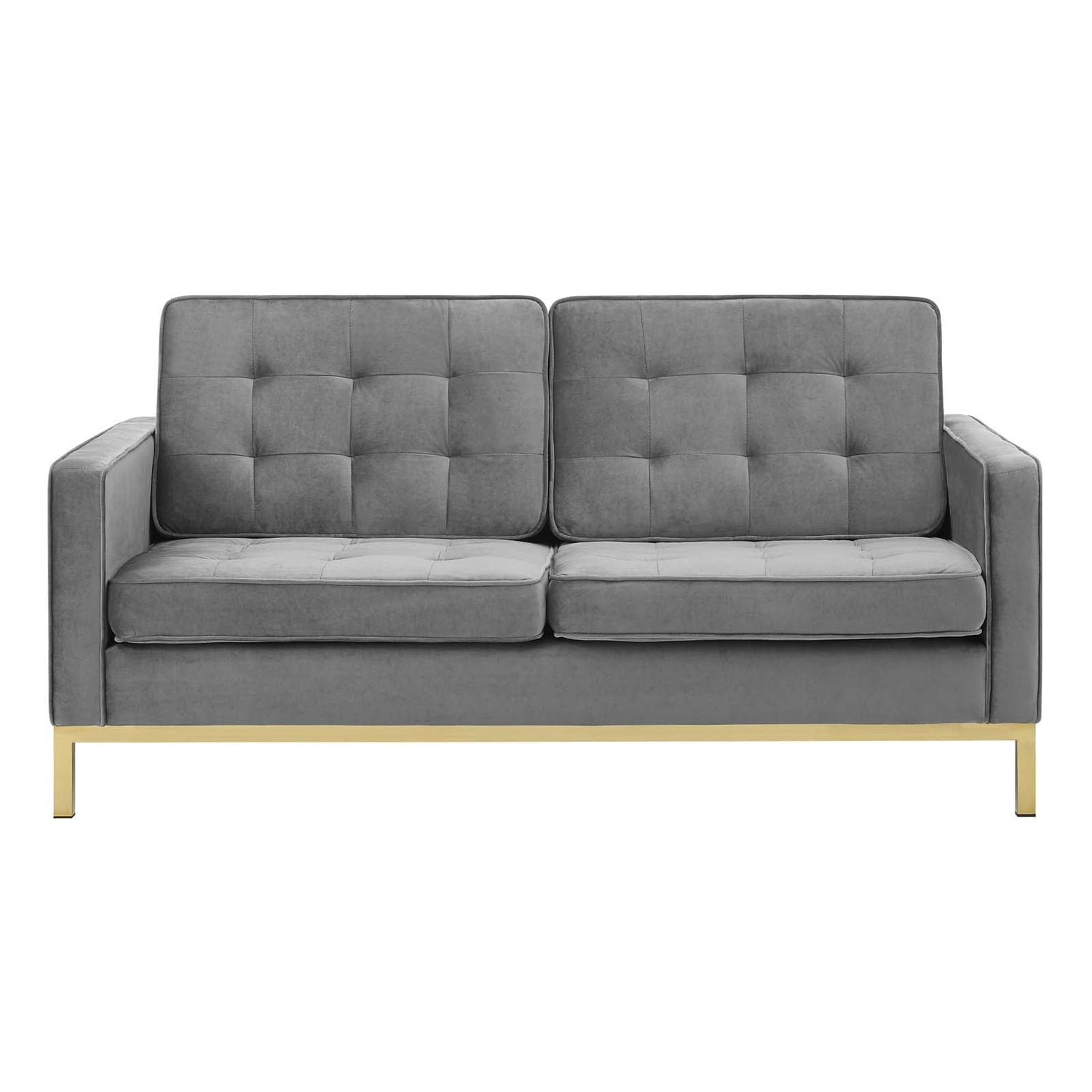 Loft Gold Stainless Steel Leg Performance Velvet Loveseat by Modway