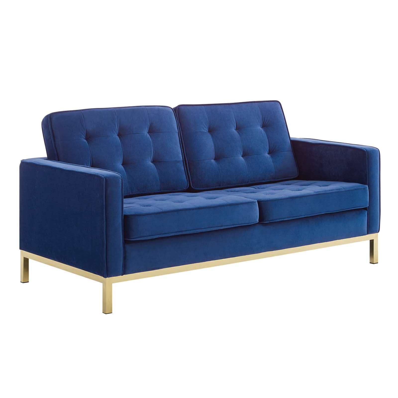 Loft Gold Stainless Steel Leg Performance Velvet Loveseat by Modway