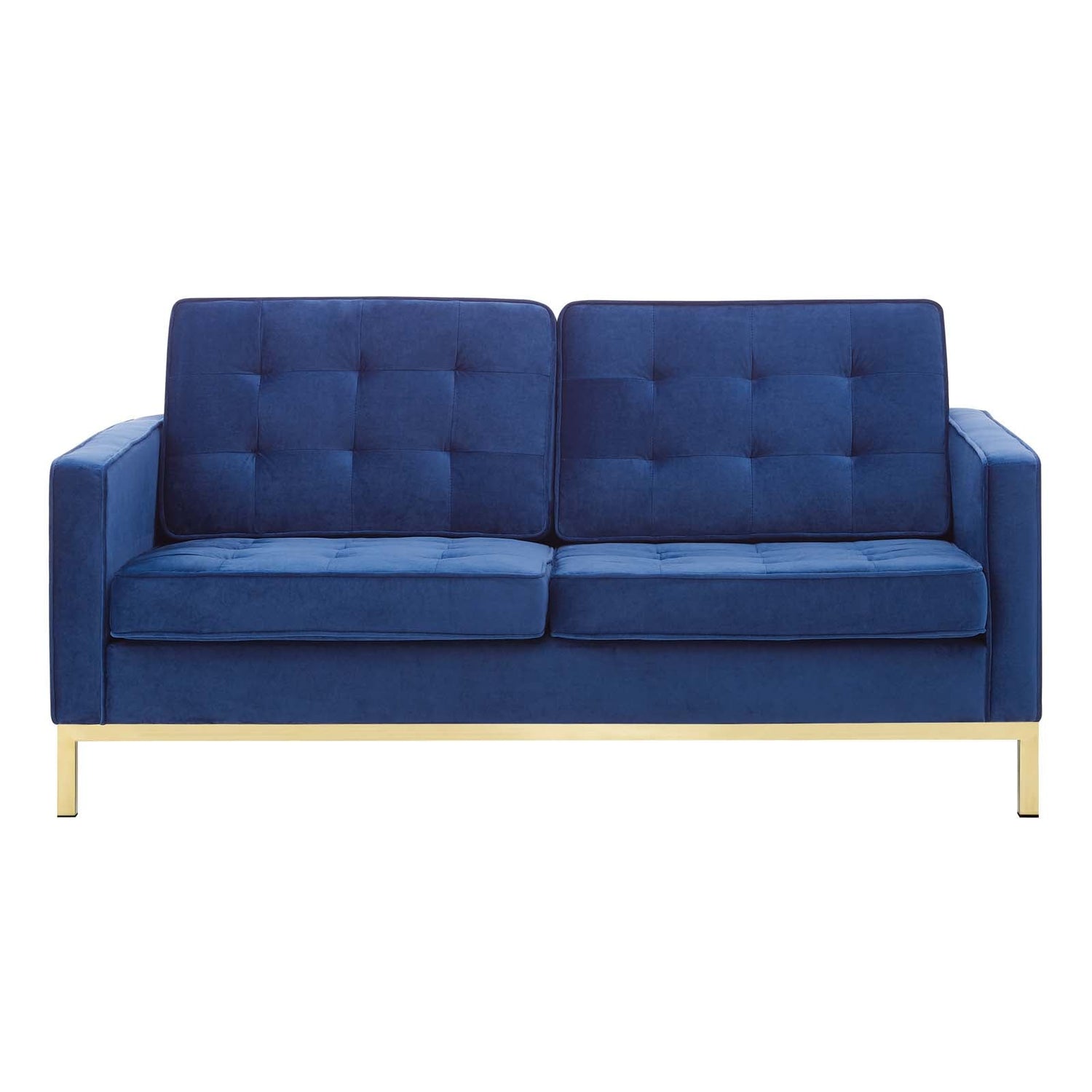 Loft Gold Stainless Steel Leg Performance Velvet Loveseat by Modway