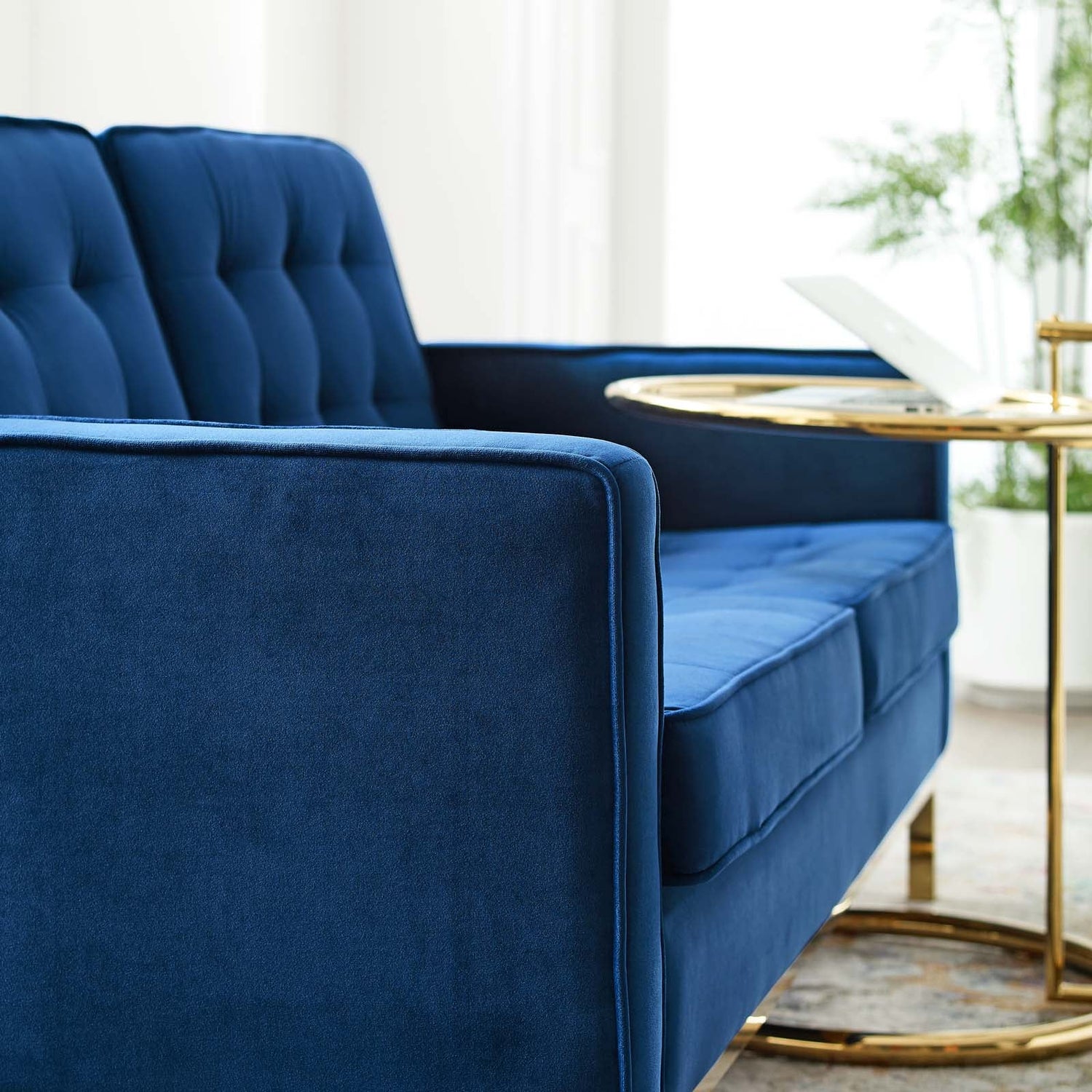 Loft Gold Stainless Steel Leg Performance Velvet Loveseat by Modway