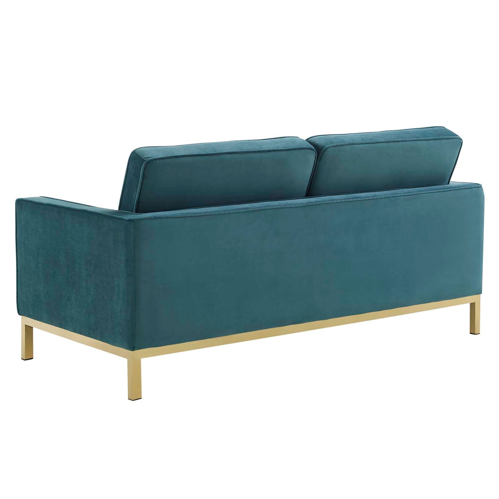 Loft Gold Stainless Steel Leg Performance Velvet Loveseat by Modway