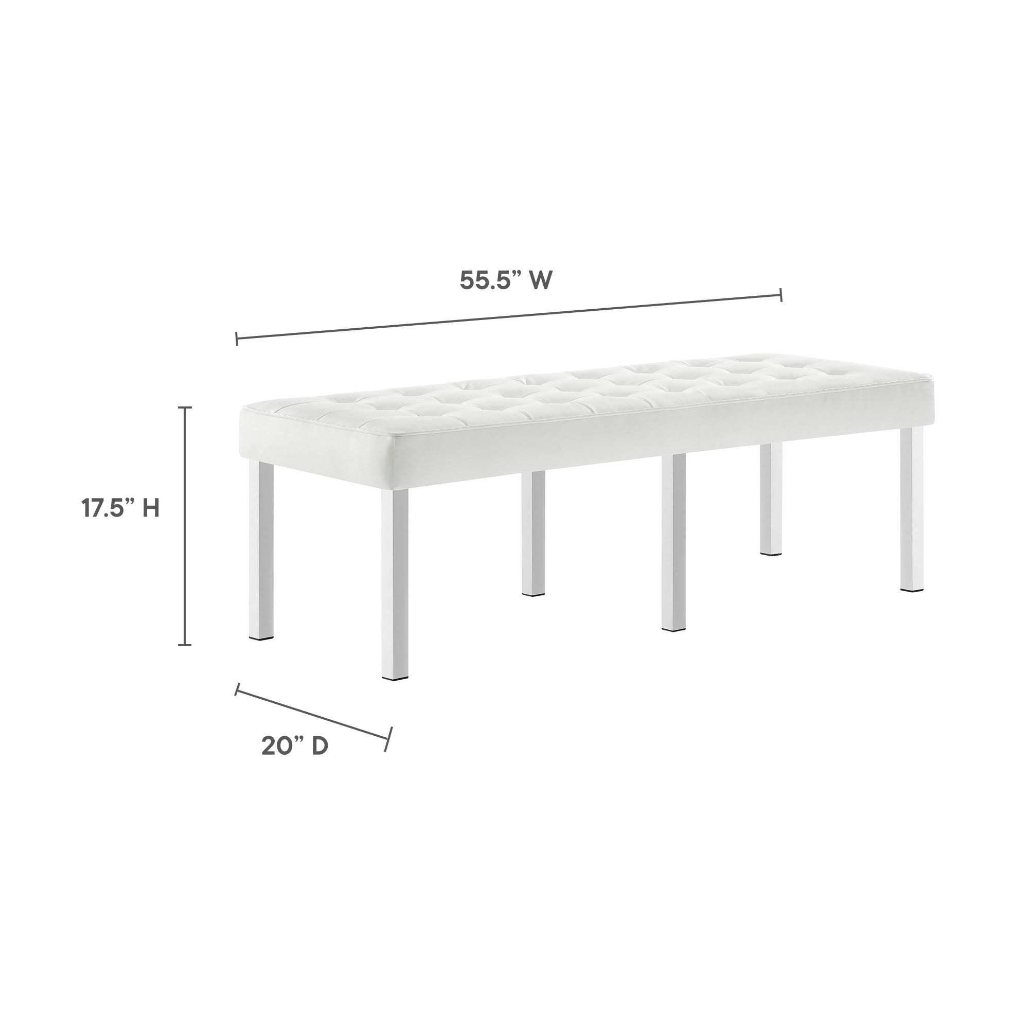 Loft Tufted Vegan Leather Bench by Modway