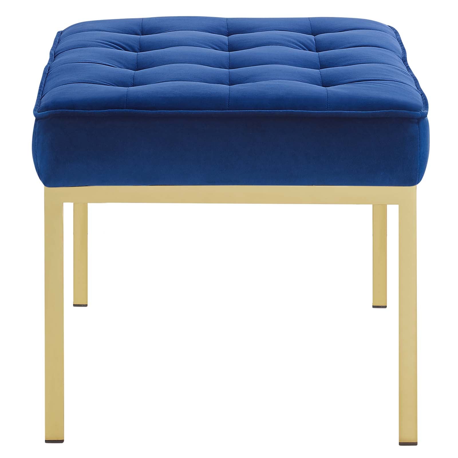 Loft Gold Stainless Steel Leg Medium Performance Velvet Bench by Modway