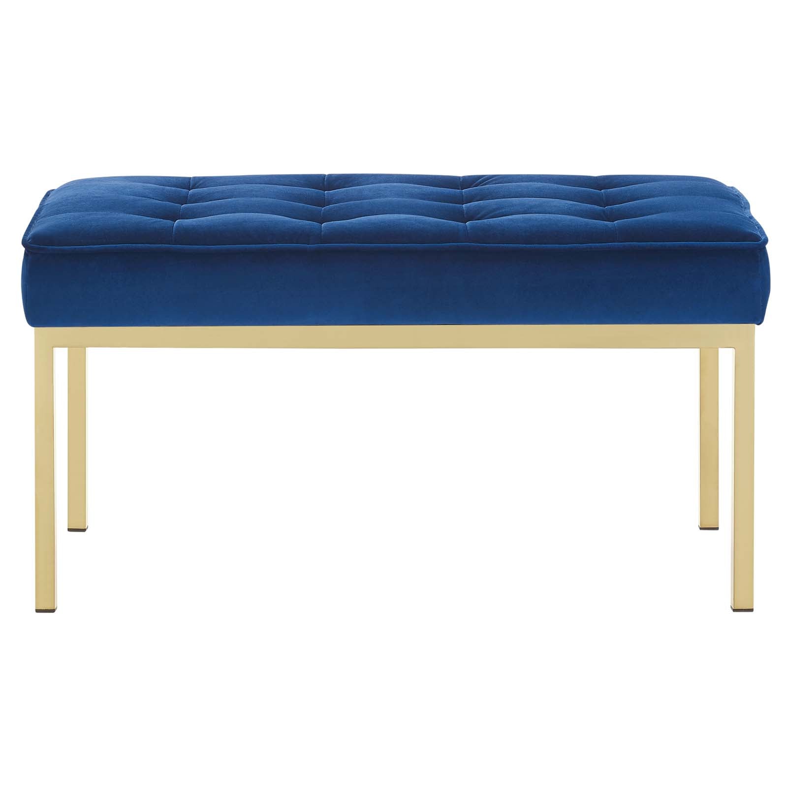 Loft Gold Stainless Steel Leg Medium Performance Velvet Bench by Modway