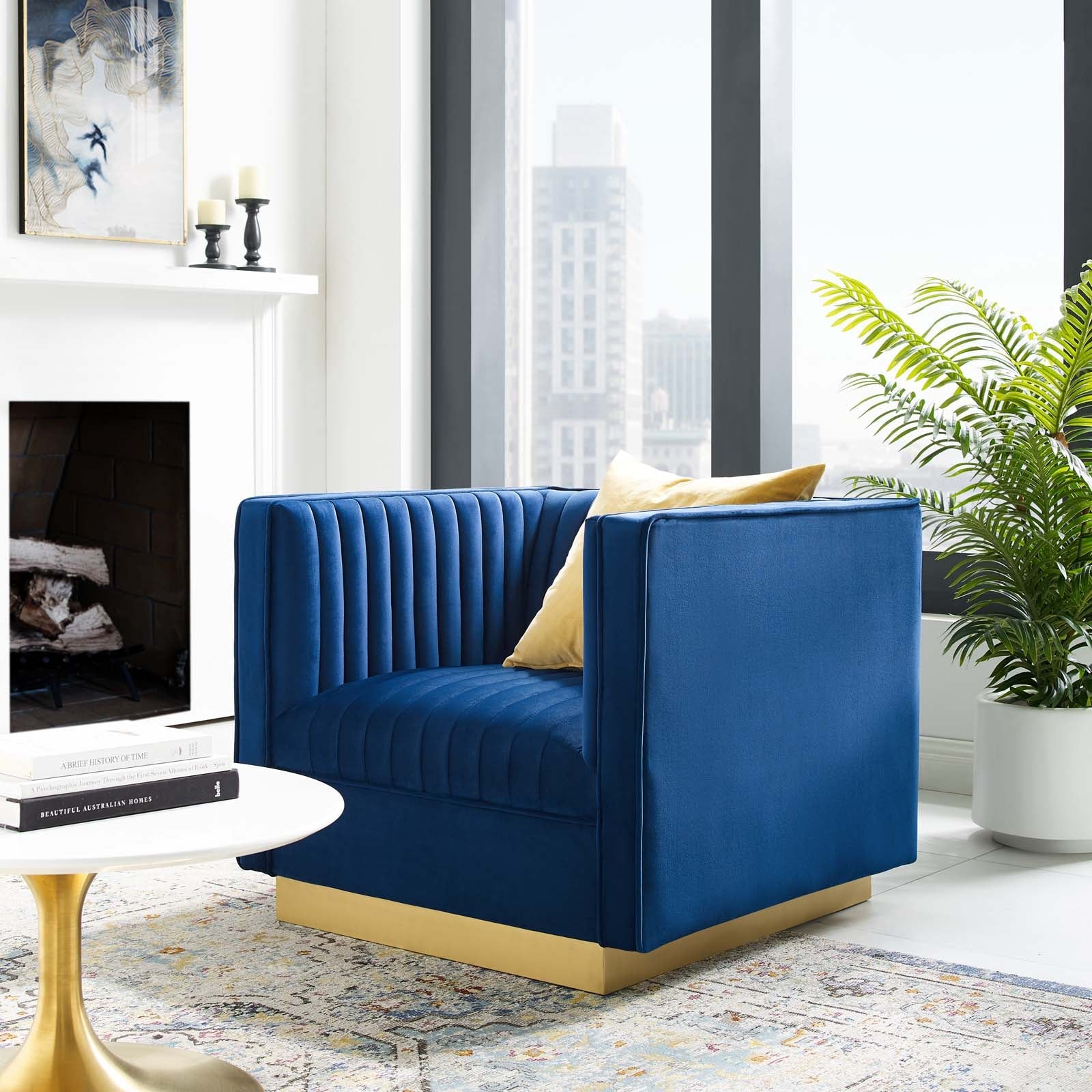 Sanguine Vertical Channel Tufted Accent Performance Velvet Armchair by Modway