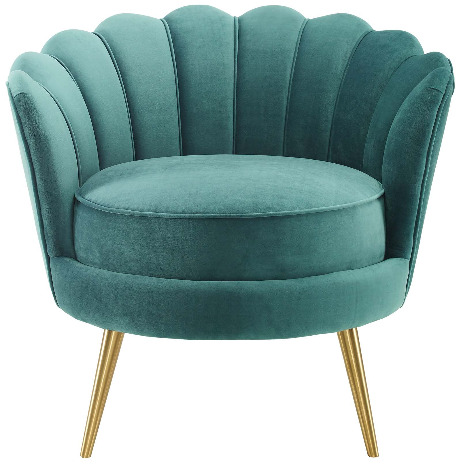 Admire Scalloped Edge Performance Velvet Accent Armchair by Modway