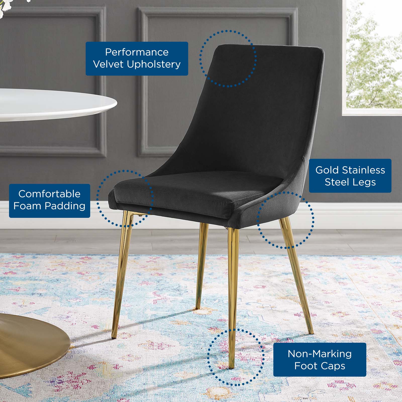 Viscount Modern Accent Performance Velvet Dining Chair by Modway