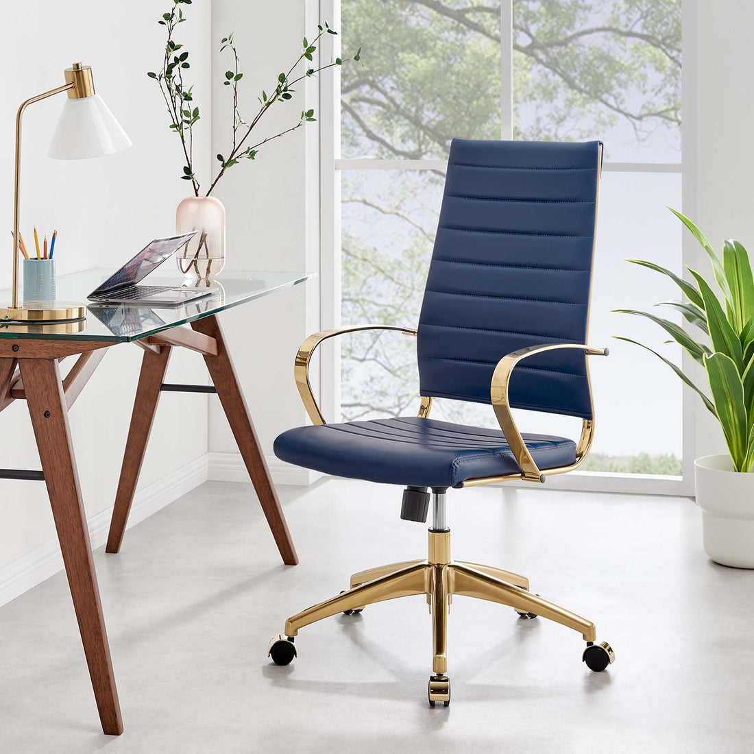 Jive Gold Stainless Steel Highback Office Chair by Modway