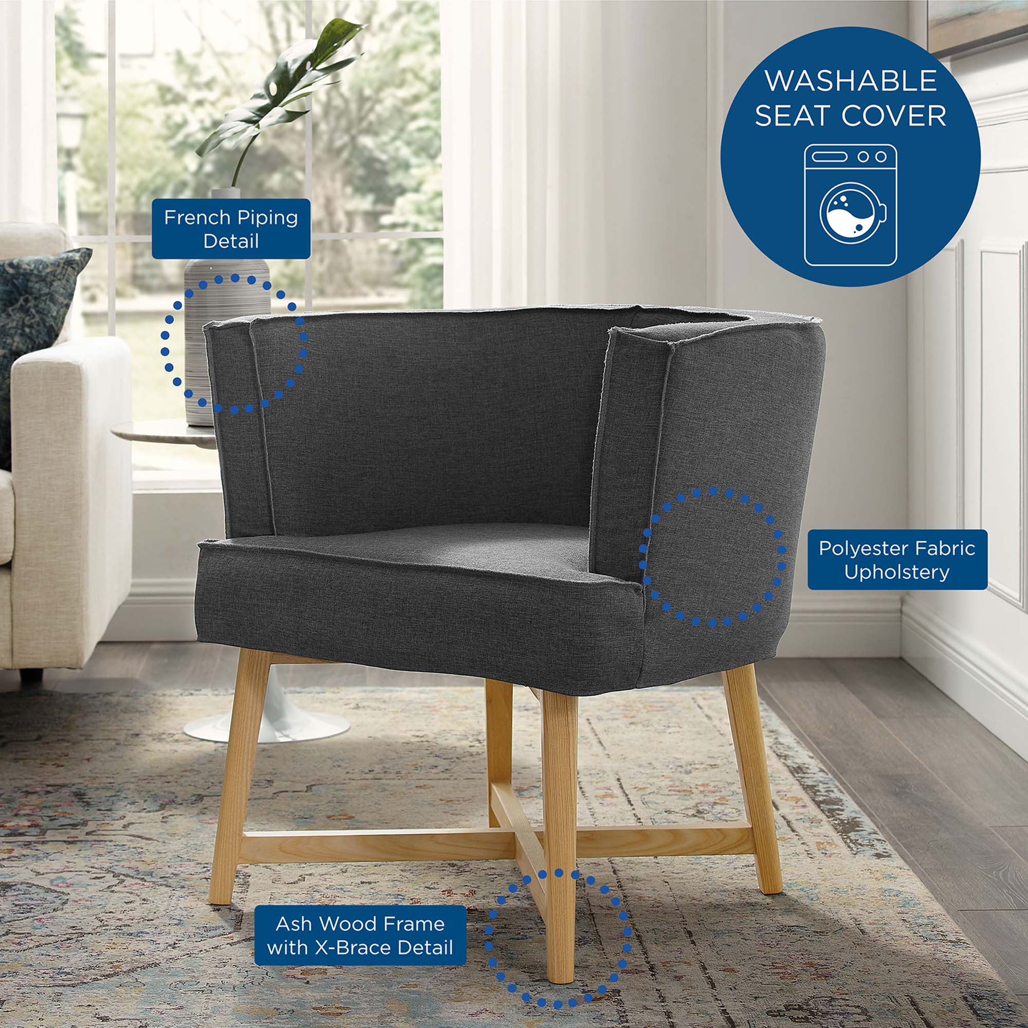 Anders Upholstered Fabric Accent Chair by Modway