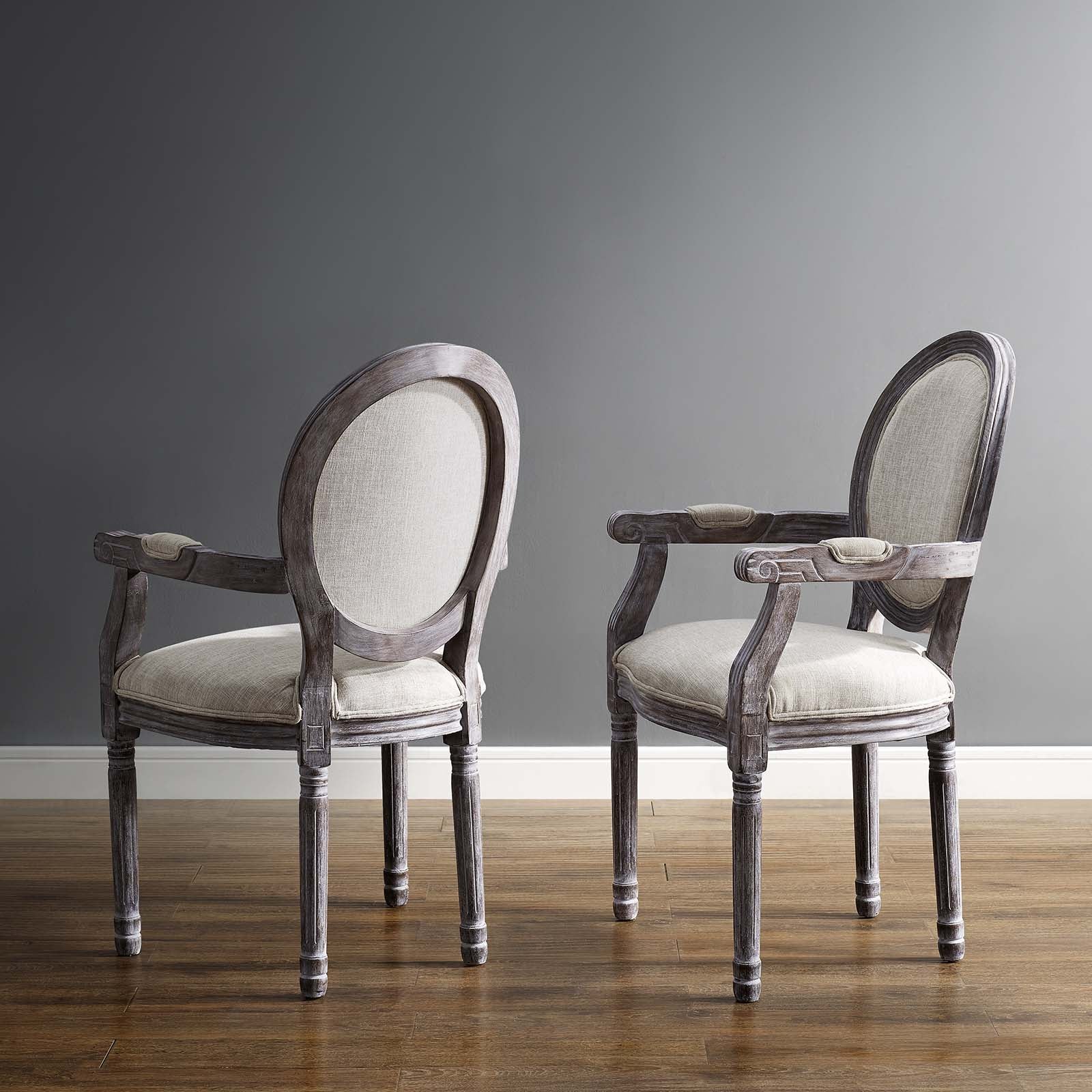Emanate Upholstered Fabric Dining Armchair Set of 2 by Modway