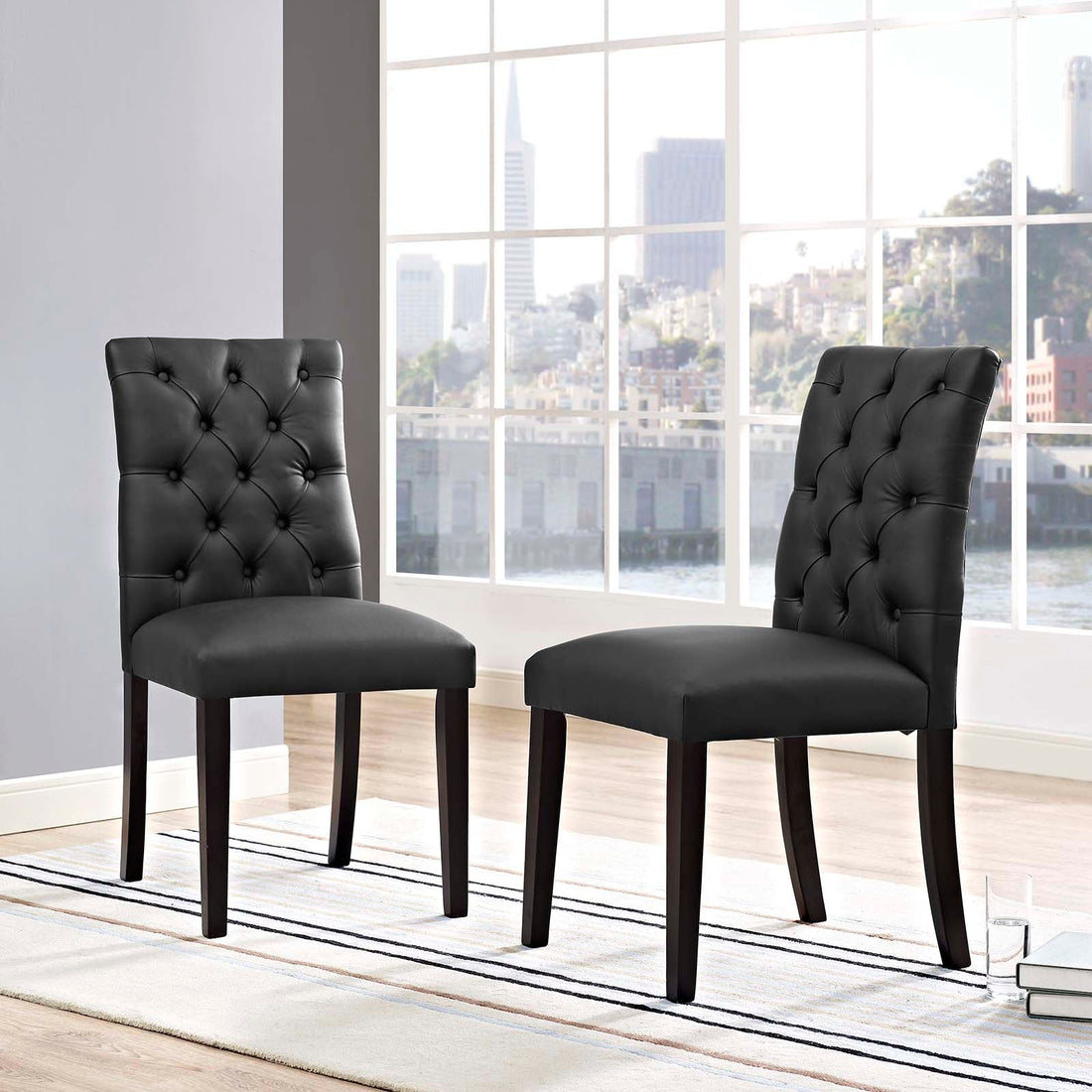 Duchess Dining Chair Vinyl Set of 2 by Modway