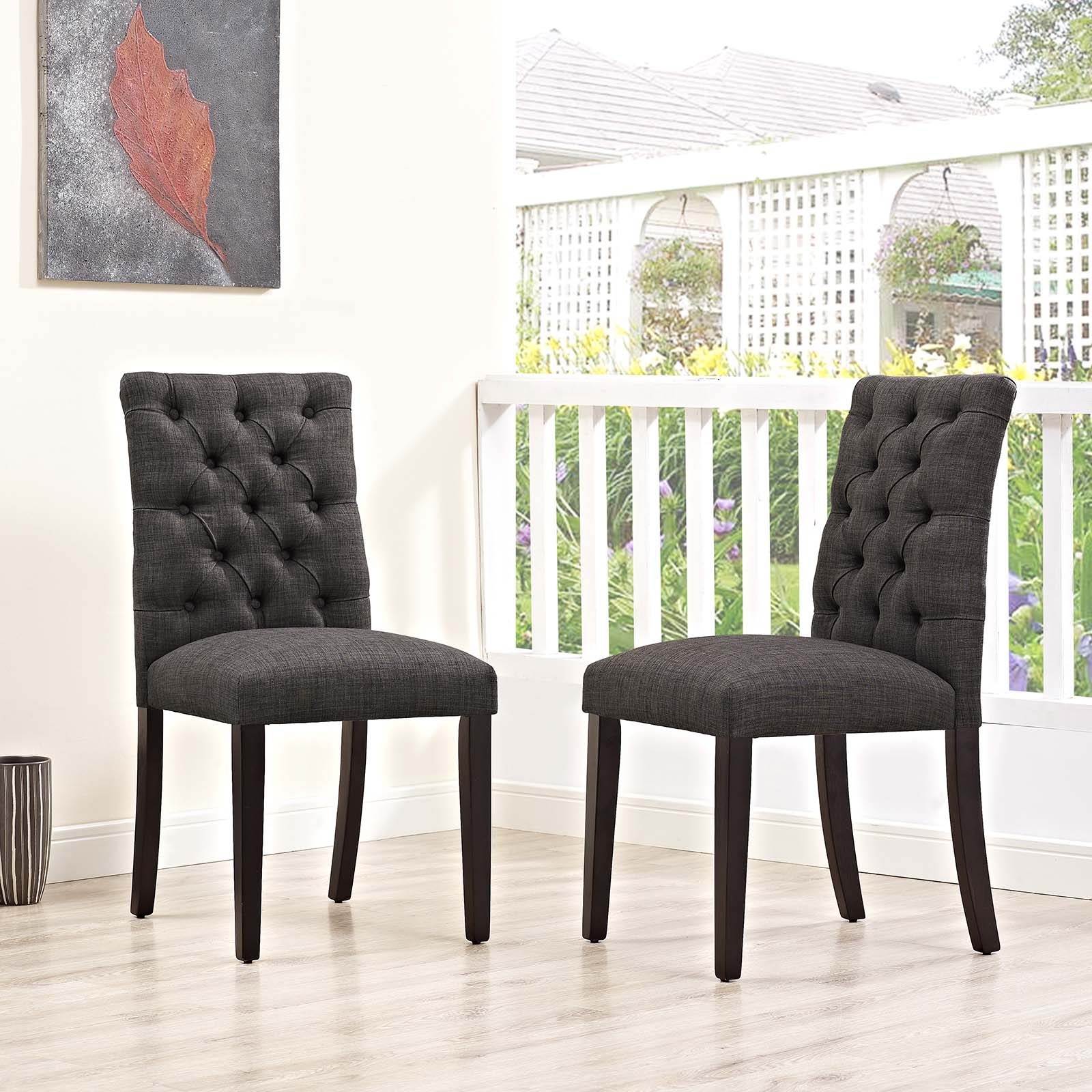 Duchess Fabric Dining Chair Set of 2 by Modway