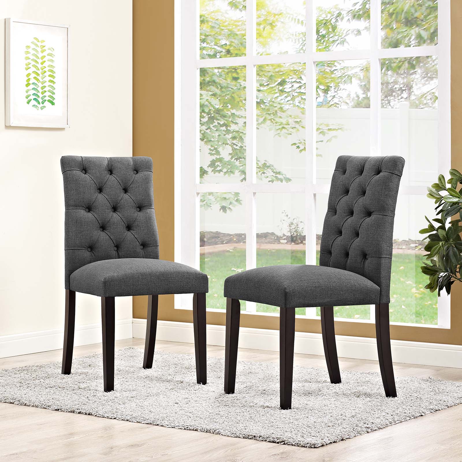 Duchess Fabric Dining Chair Set of 2 by Modway