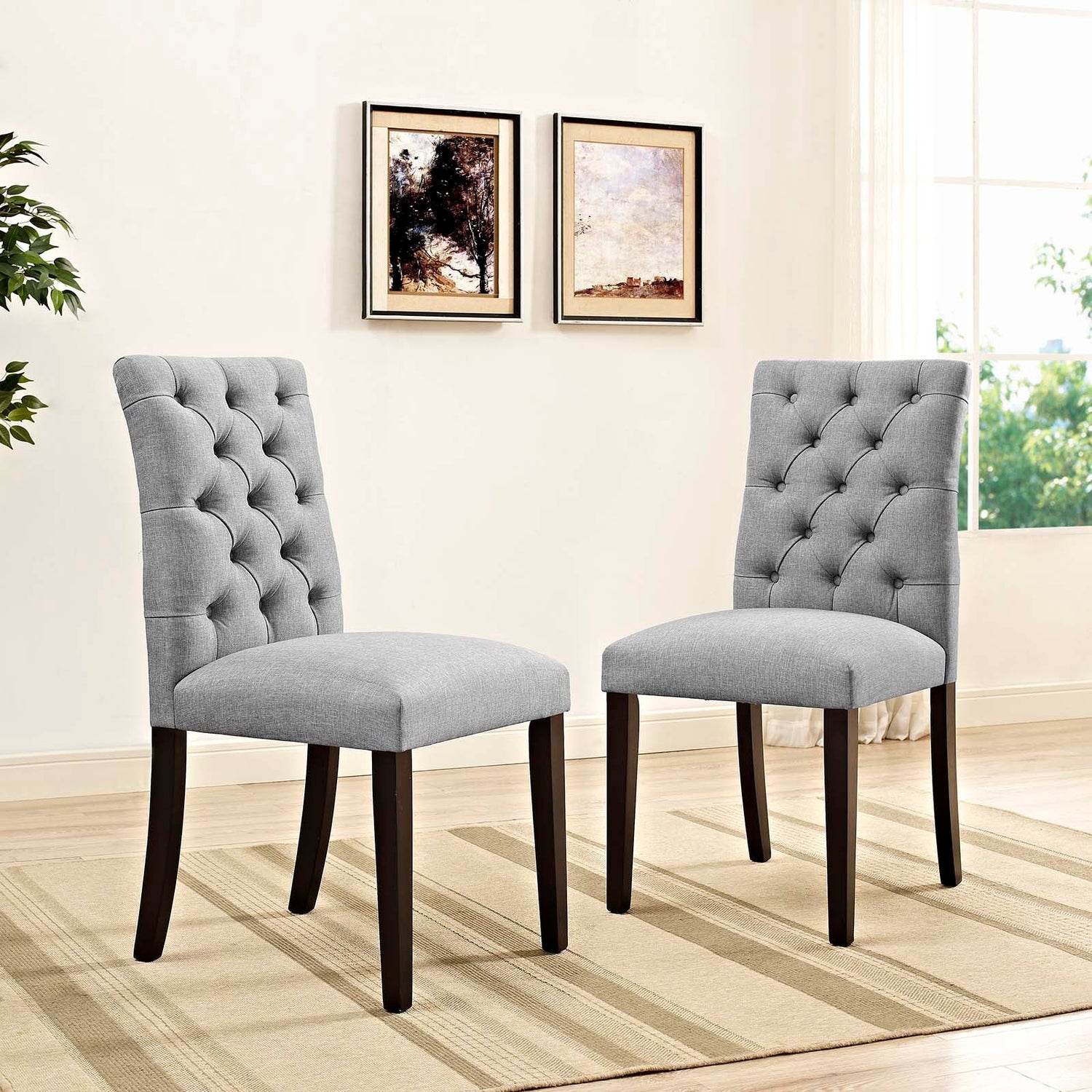 Duchess Fabric Dining Chair Set of 2 by Modway