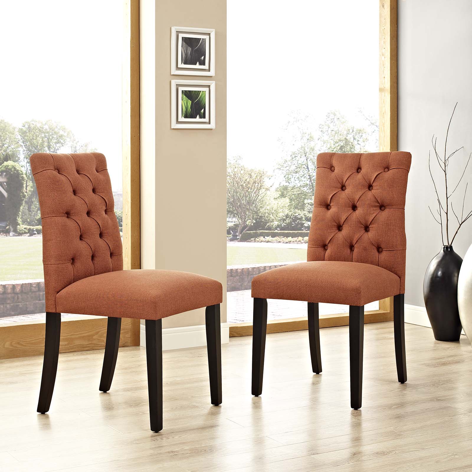 Duchess Fabric Dining Chair Set of 2 by Modway