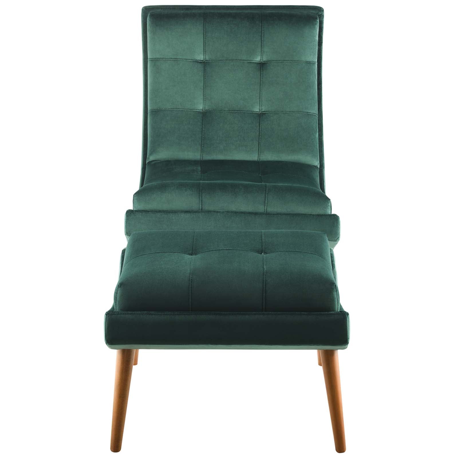 Ramp Upholstered Performance Velvet Lounge Chair and Ottoman Set by Modway