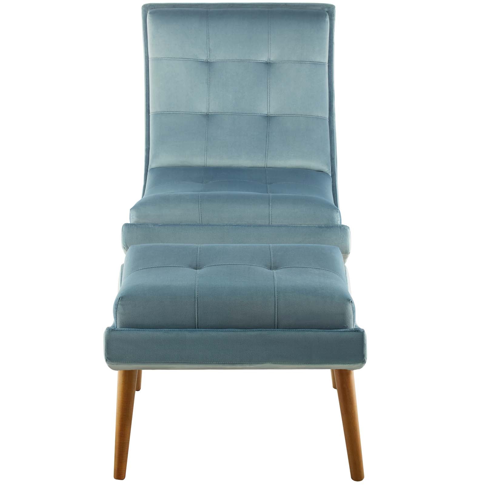 Ramp Upholstered Performance Velvet Lounge Chair and Ottoman Set by Modway