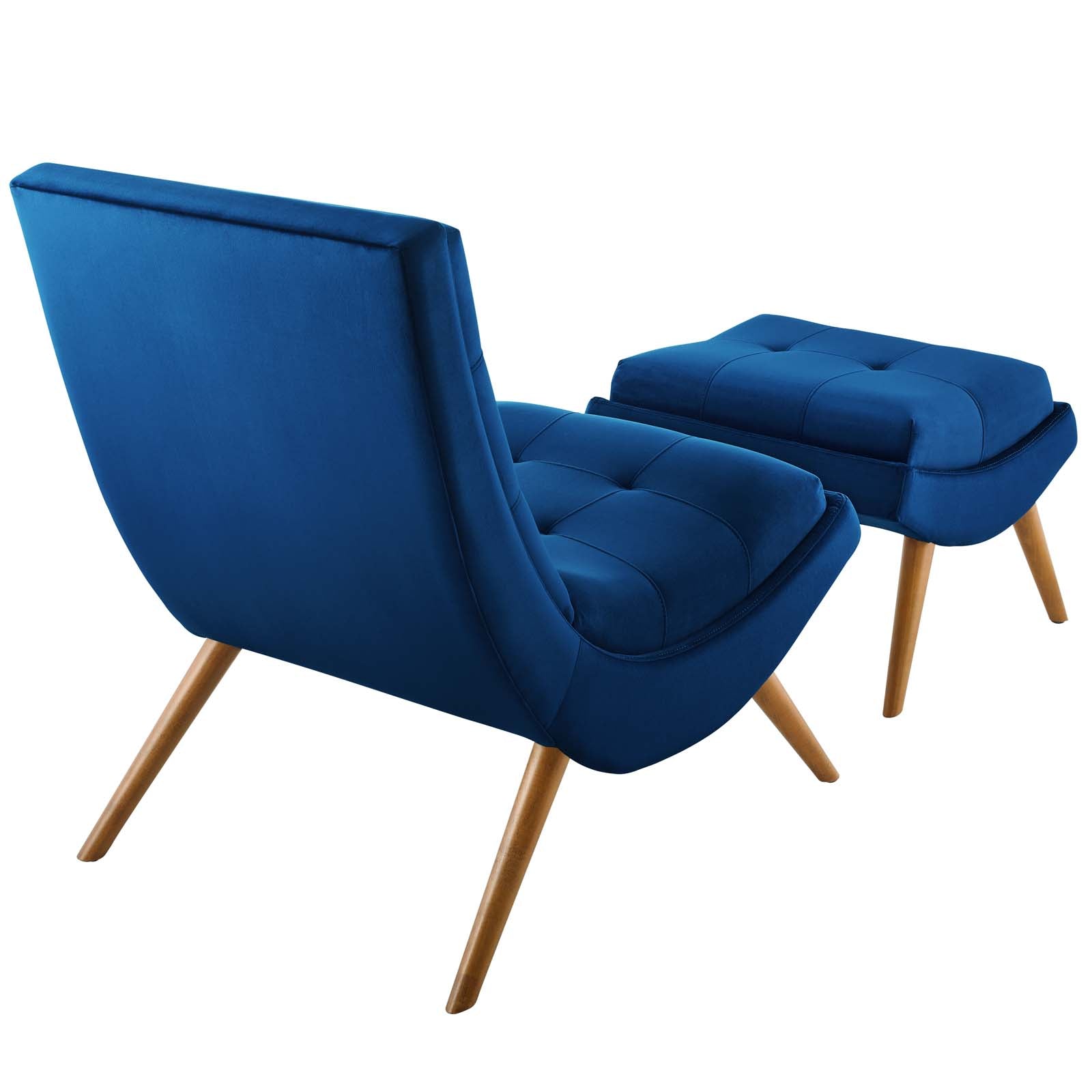 Ramp Upholstered Performance Velvet Lounge Chair and Ottoman Set by Modway
