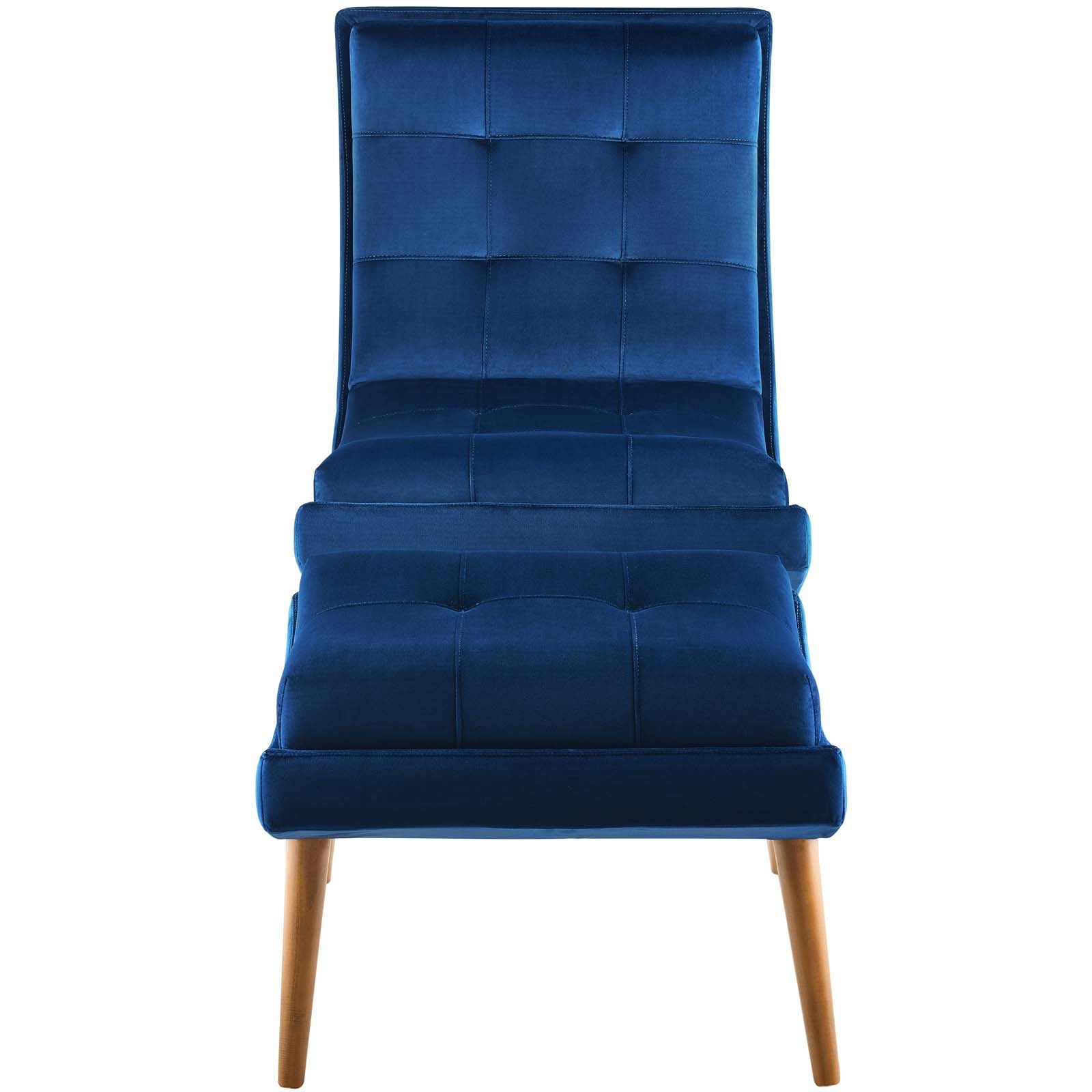 Ramp Upholstered Performance Velvet Lounge Chair and Ottoman Set by Modway