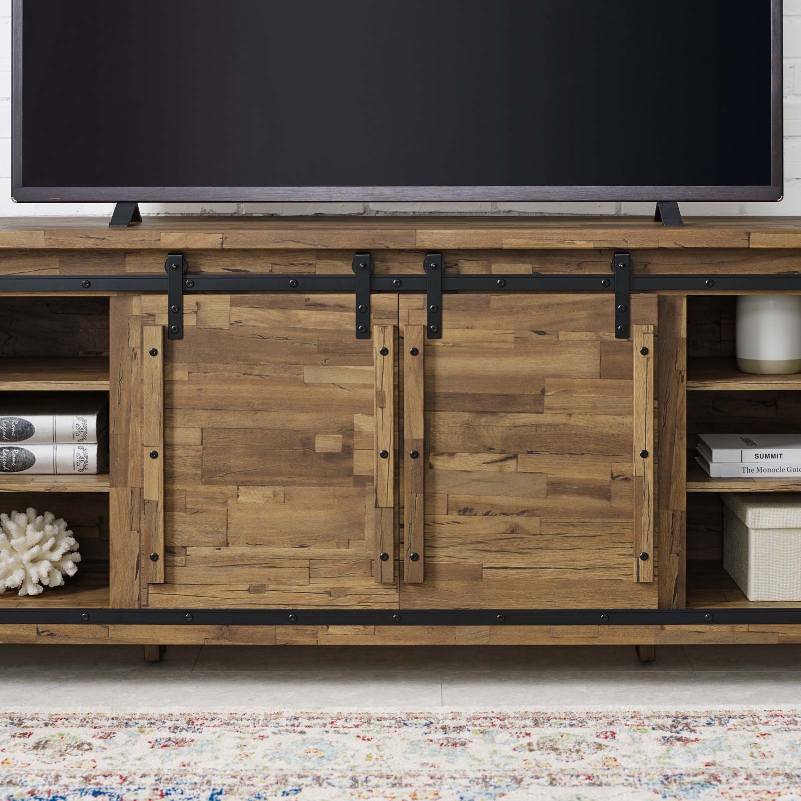 Cheshire 71" Rustic Sliding Door TV Stand by Modway
