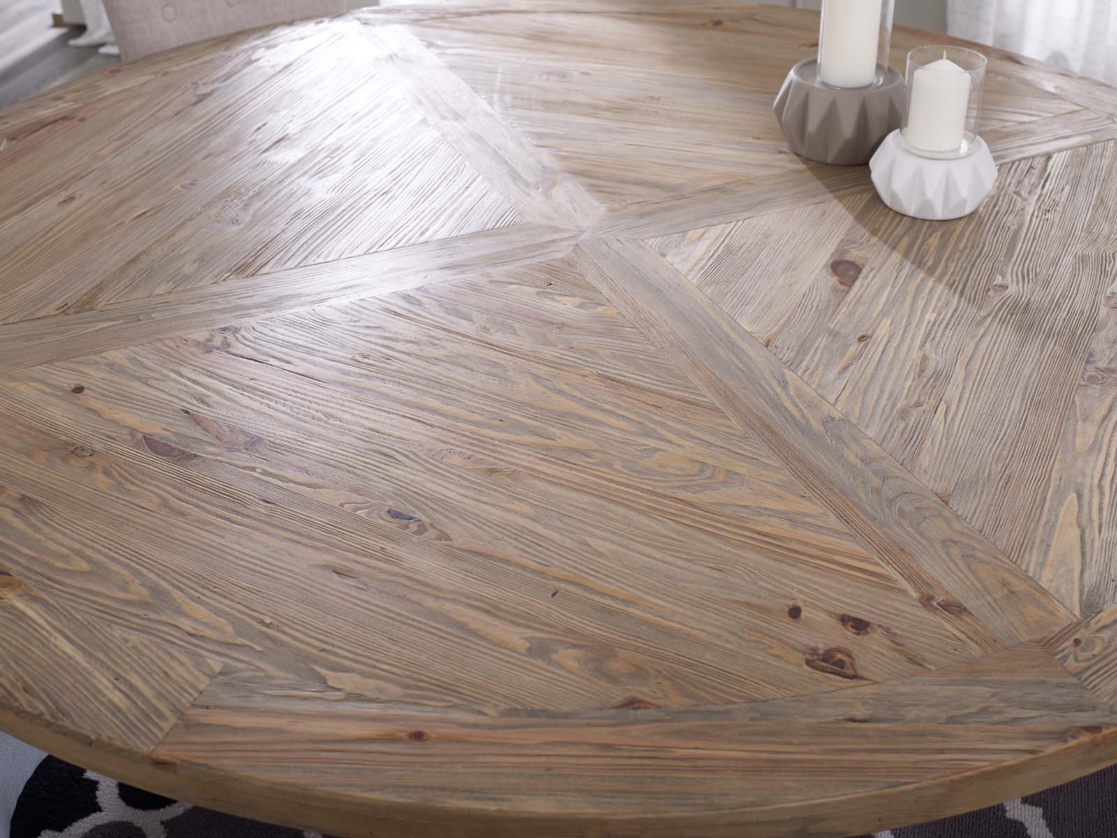 Column 71" Round Pine Wood Dining Table by Modway