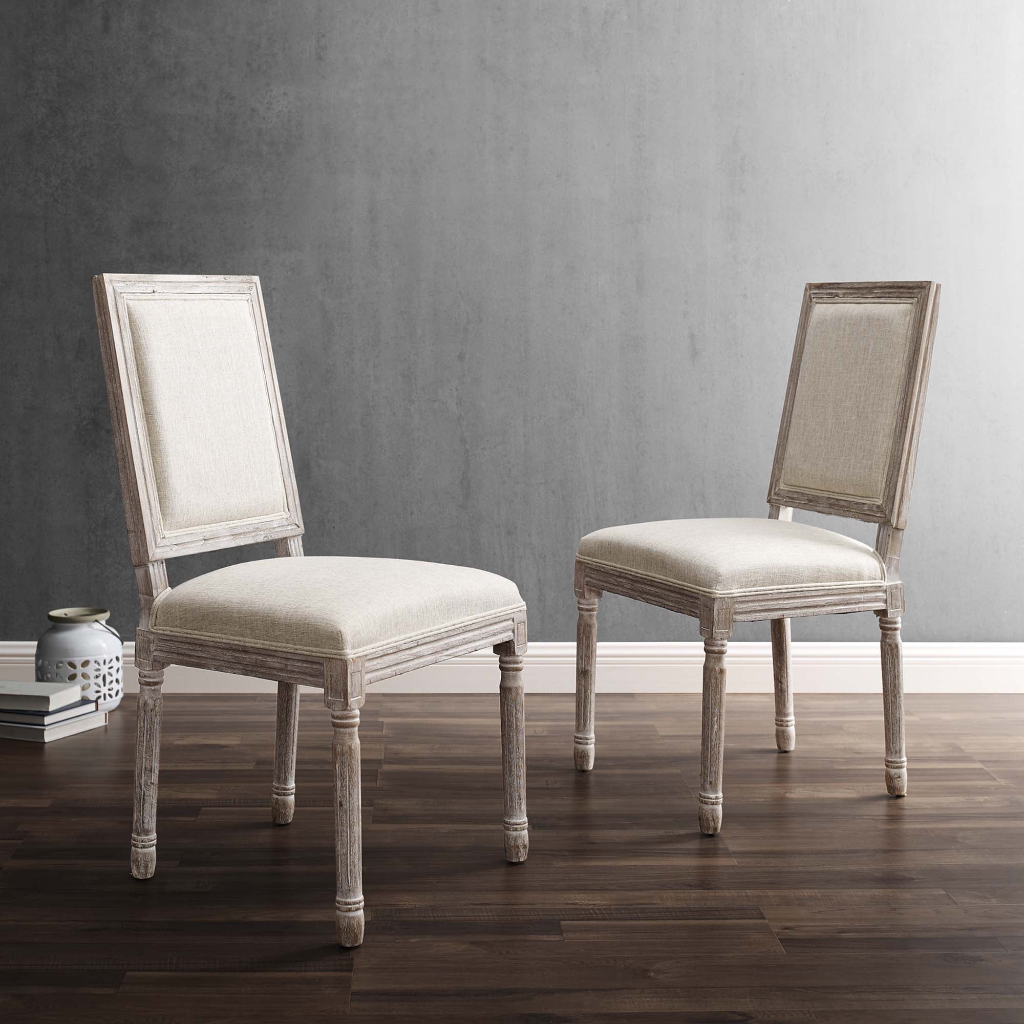 Court Dining Side Chair Upholstered Fabric Set of 2 by Modway