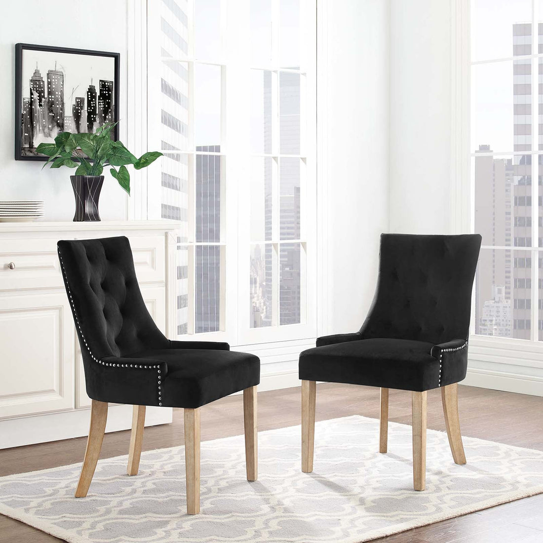 Pose Dining Chair Performance Velvet Set of 2 by Modway