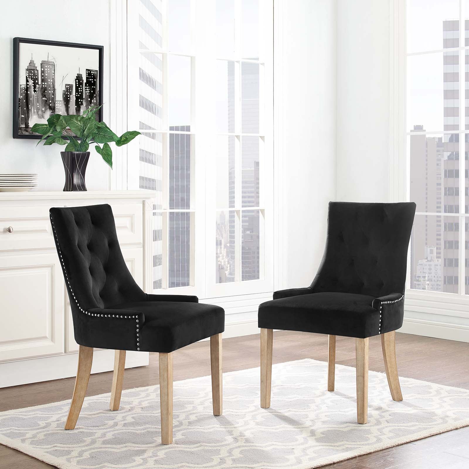 Pose Dining Chair Performance Velvet Set of 2 by Modway