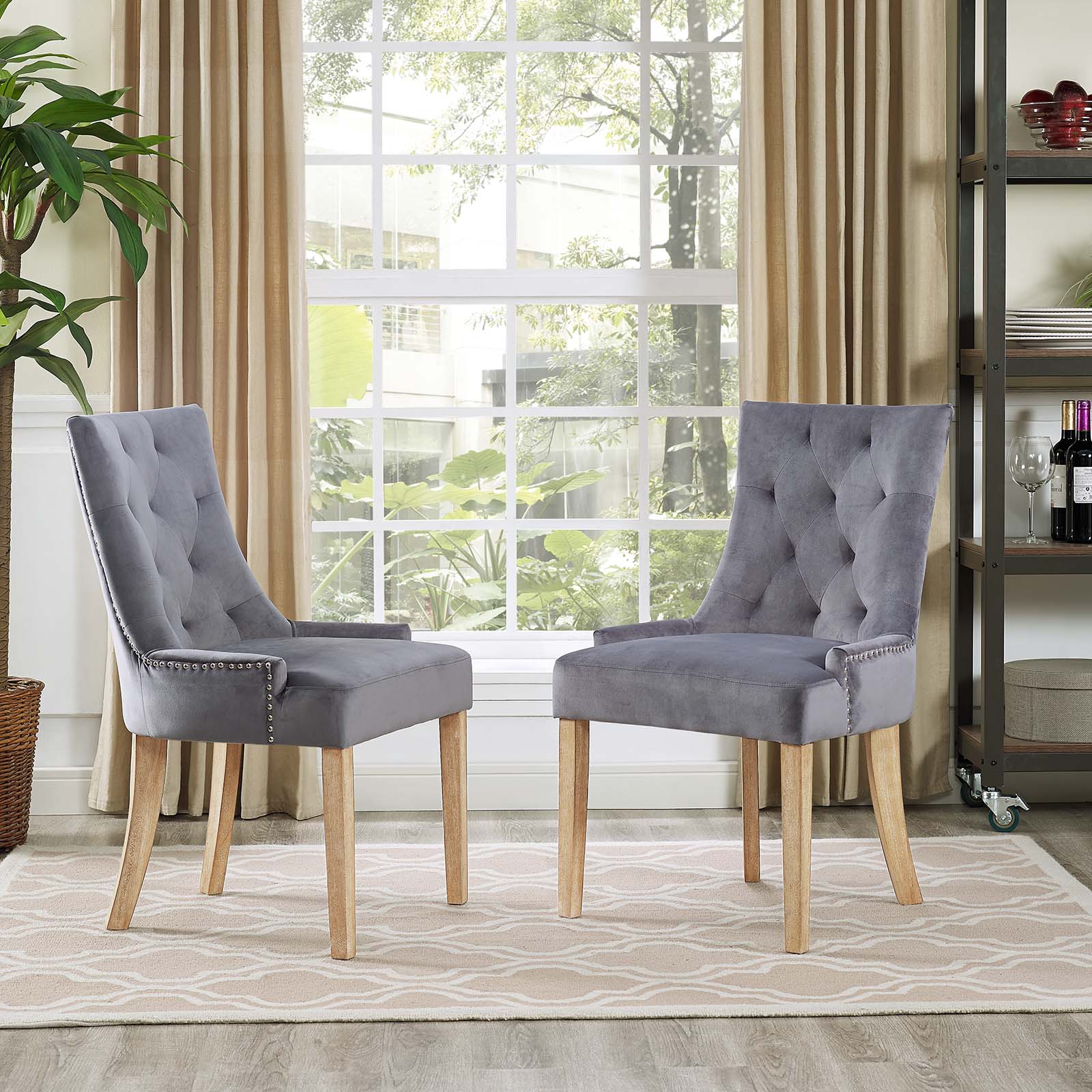 Pose Dining Chair Performance Velvet Set of 2 by Modway