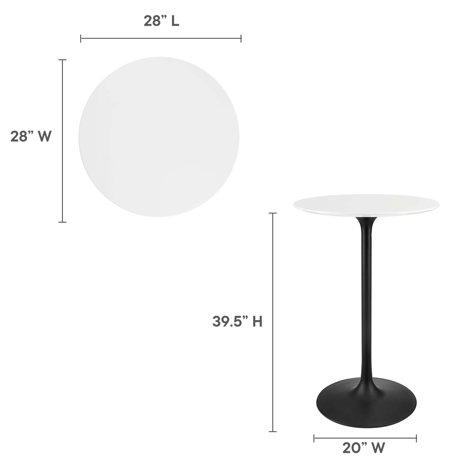 Lippa Round Wood Bar Table by Modway
