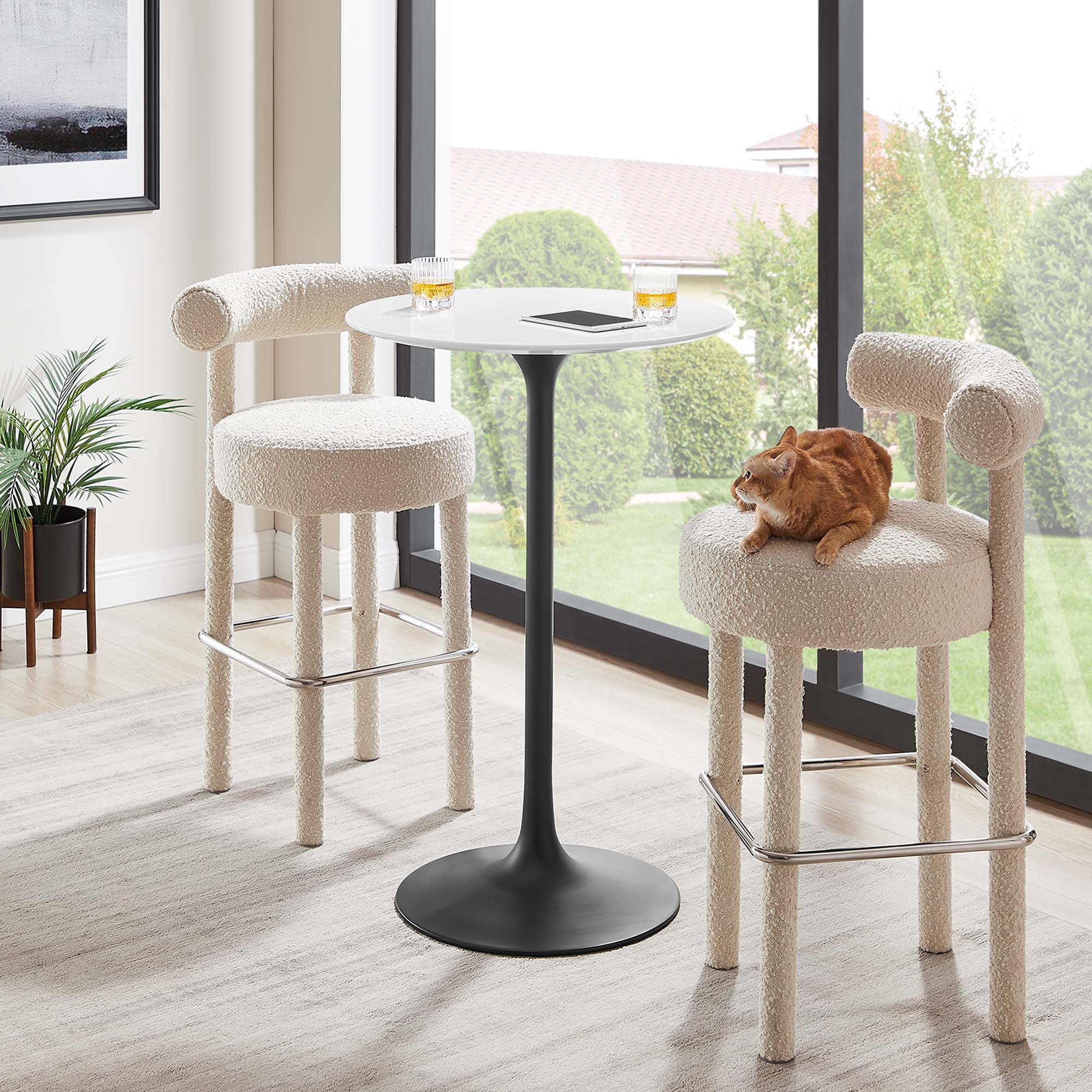Lippa Round Wood Bar Table by Modway