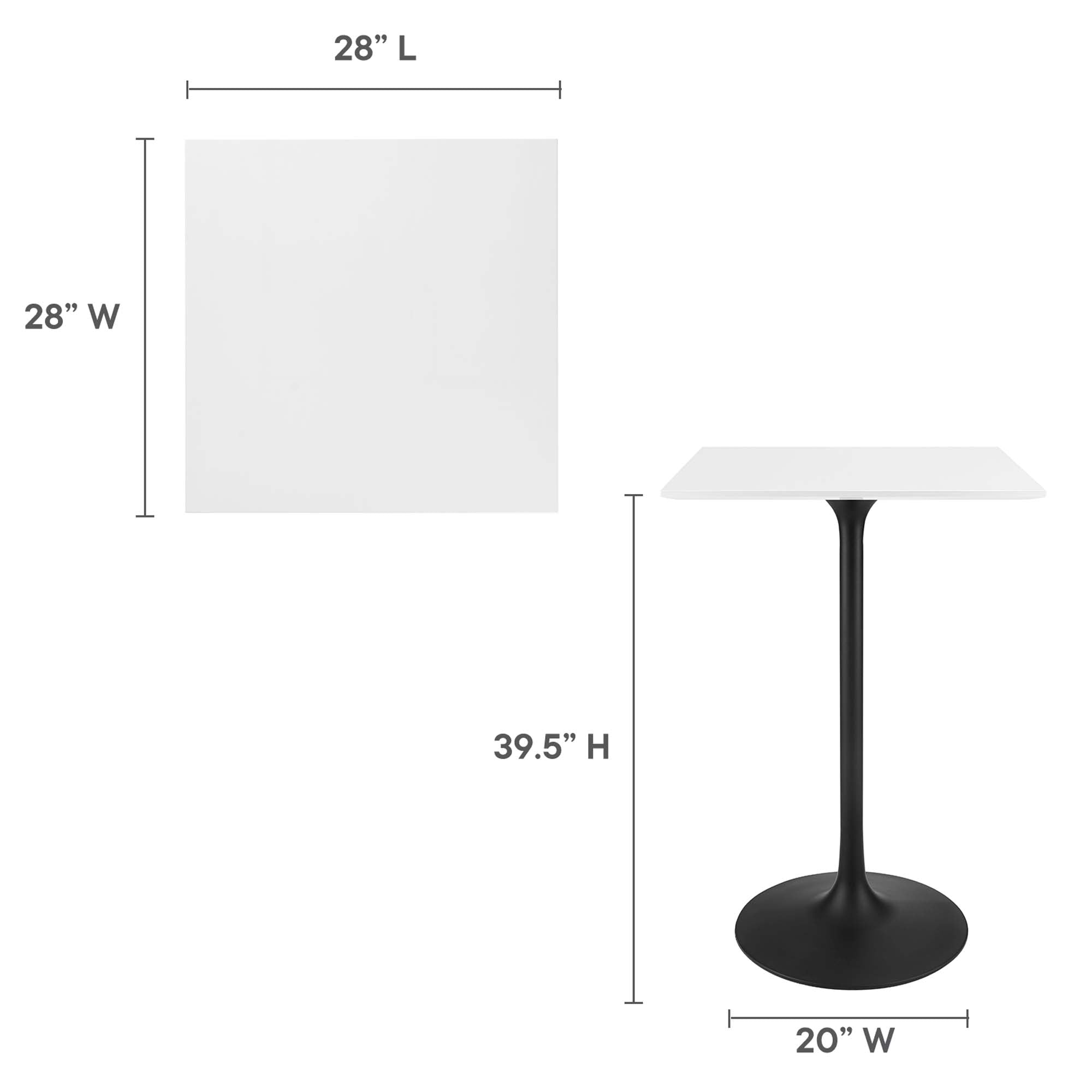 Lippa Square Wood Bar Table by Modway