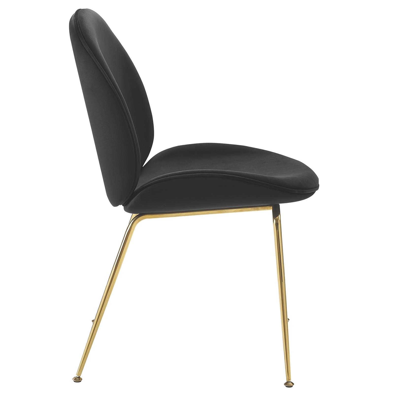 Scoop Gold Stainless Steel Leg Performance Velvet Dining Chair by Modway