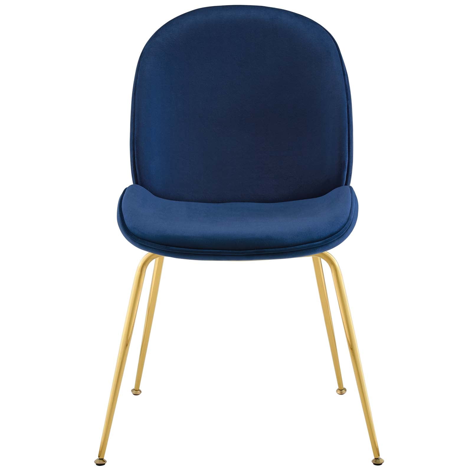 Scoop Gold Stainless Steel Leg Performance Velvet Dining Chair by Modway