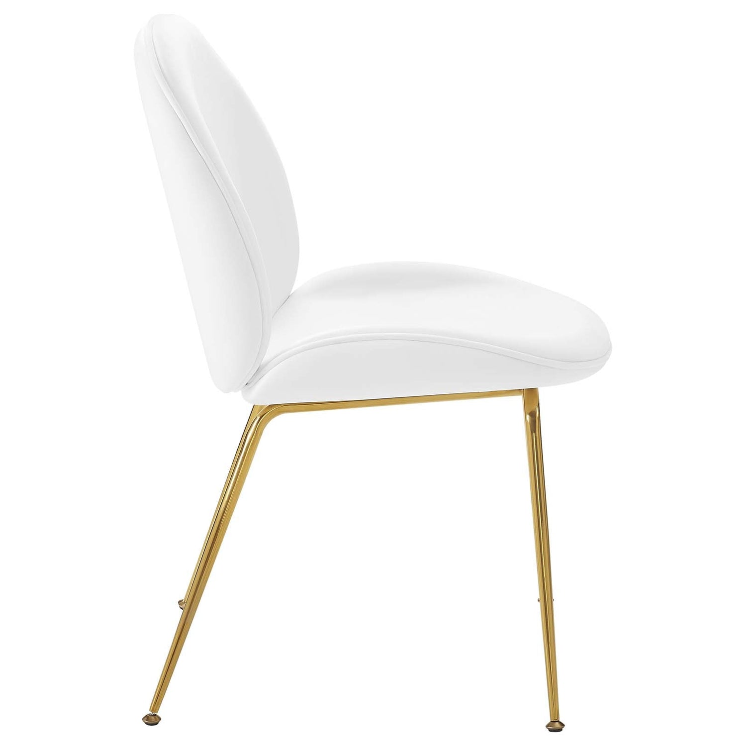 Scoop Gold Stainless Steel Leg Performance Velvet Dining Chair by Modway
