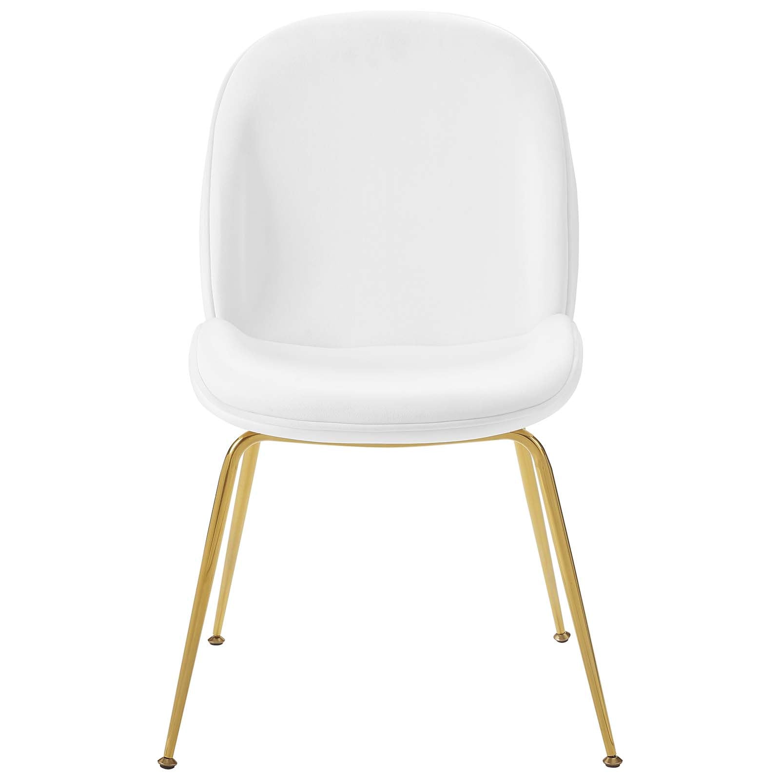 Scoop Gold Stainless Steel Leg Performance Velvet Dining Chair by Modway