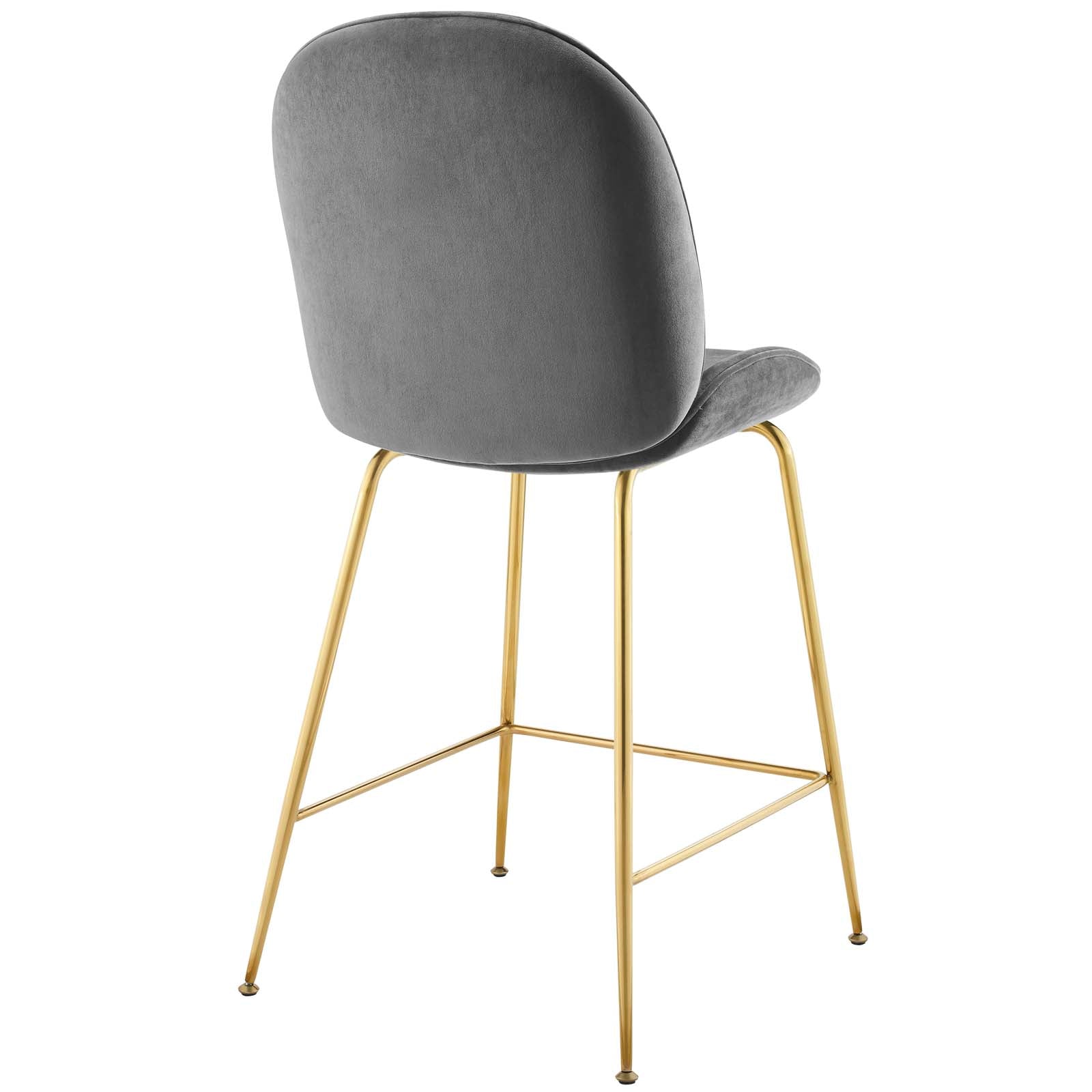 Scoop Gold Stainless Steel Leg Performance Velvet Counter Stool by Modway