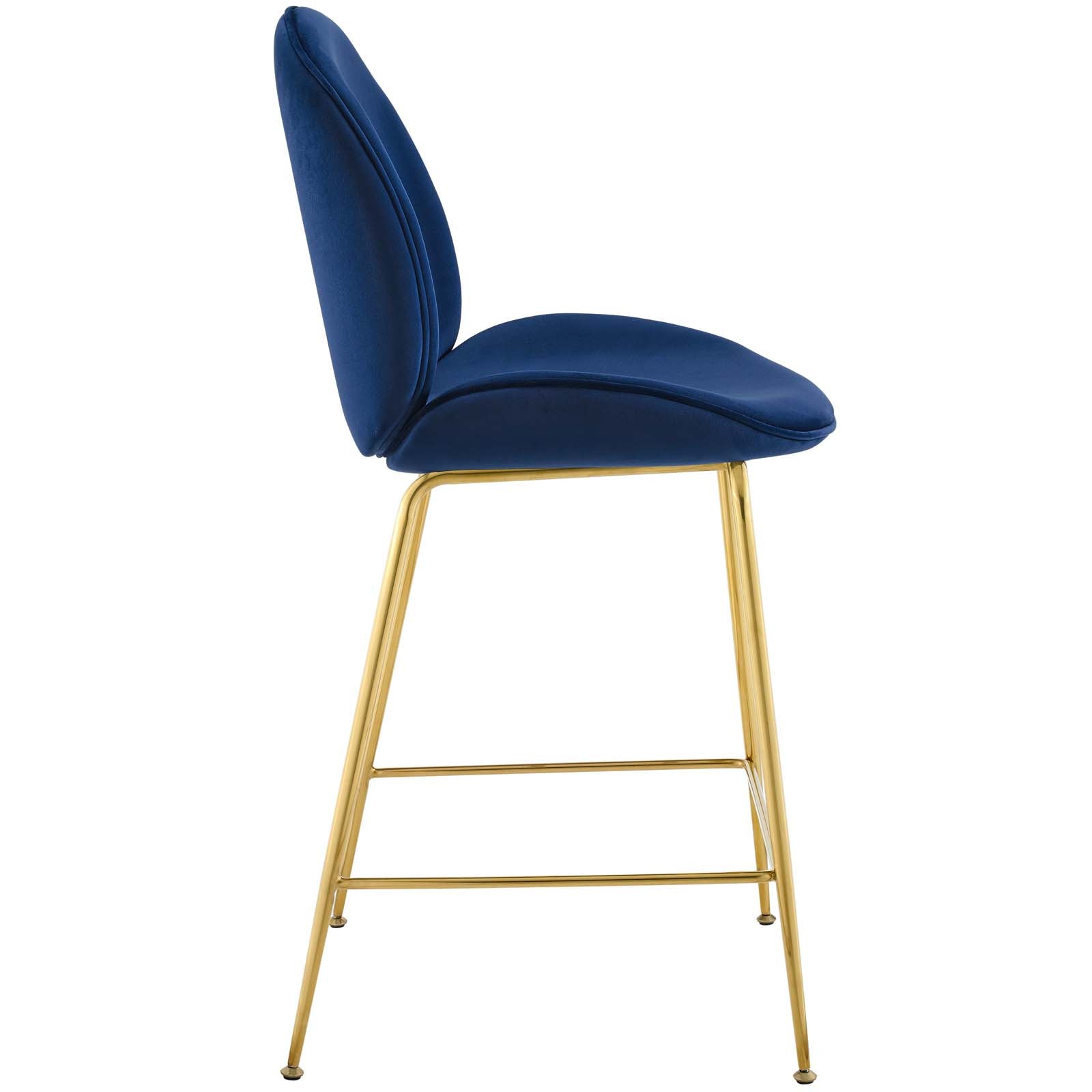 Scoop Gold Stainless Steel Leg Performance Velvet Counter Stool by Modway