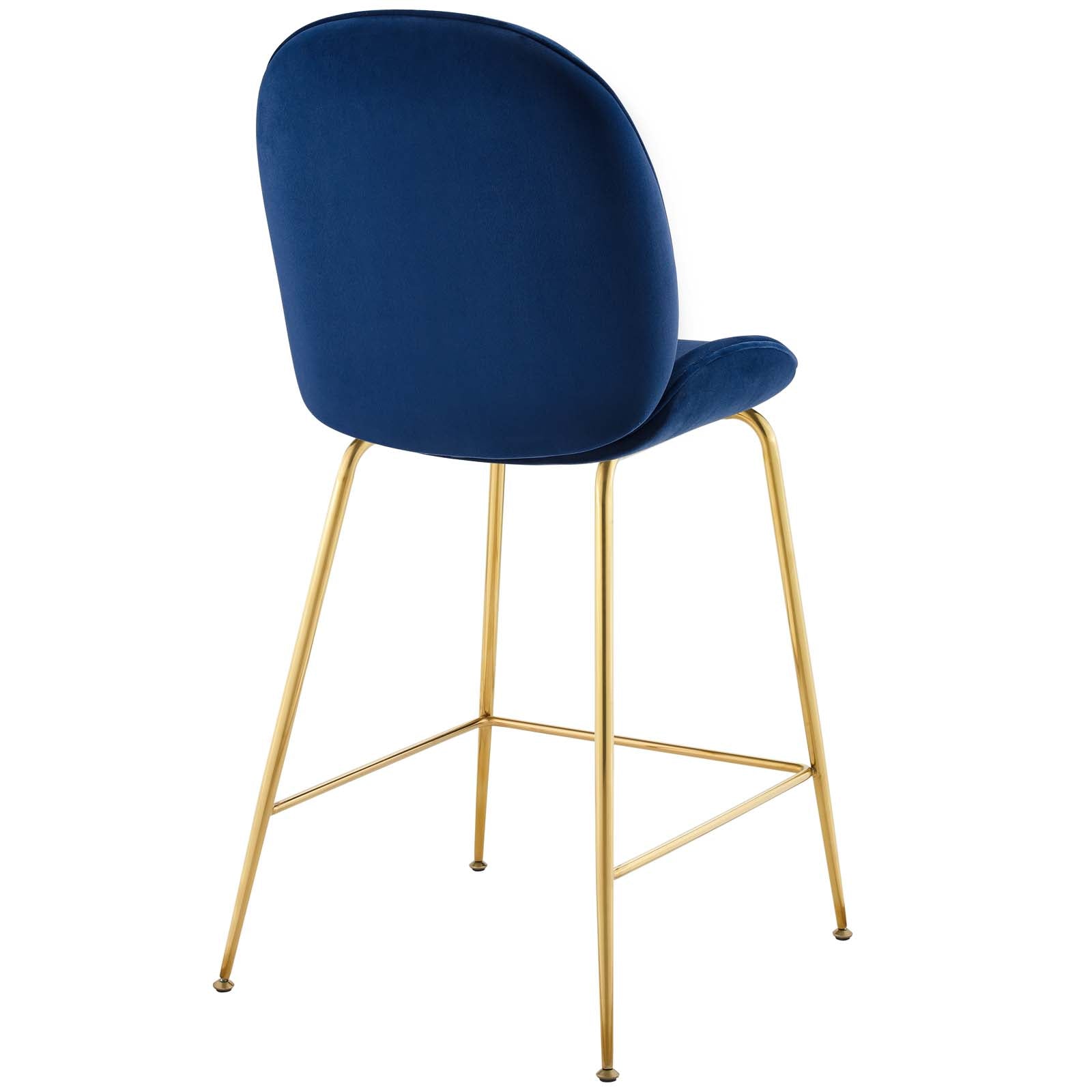 Scoop Gold Stainless Steel Leg Performance Velvet Counter Stool by Modway