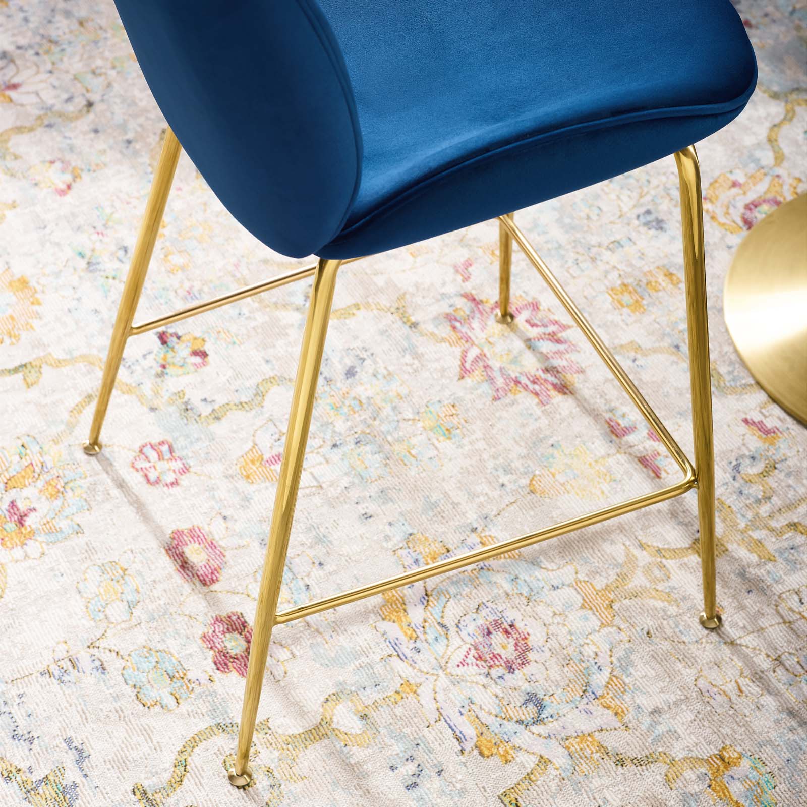 Scoop Gold Stainless Steel Leg Performance Velvet Counter Stool by Modway