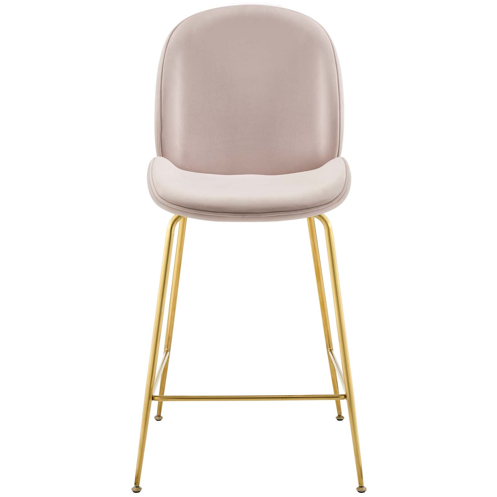 Scoop Gold Stainless Steel Leg Performance Velvet Counter Stool by Modway