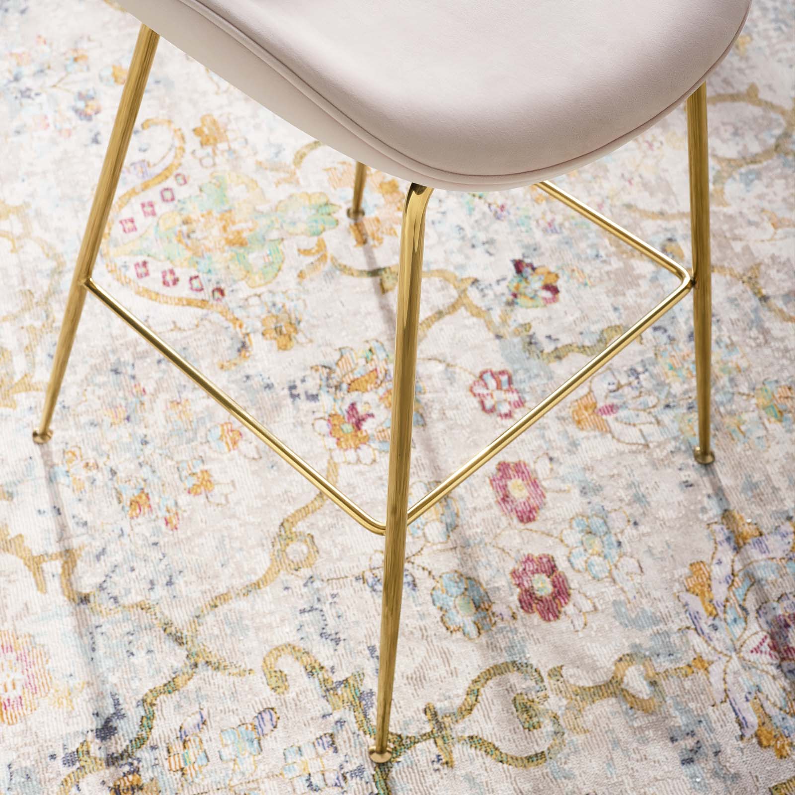 Scoop Gold Stainless Steel Leg Performance Velvet Counter Stool by Modway