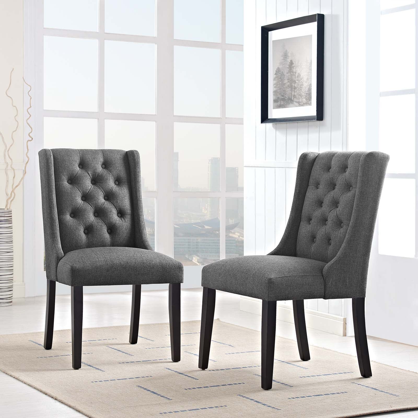 Baronet Dining Chair Fabric Set of 2 by Modway