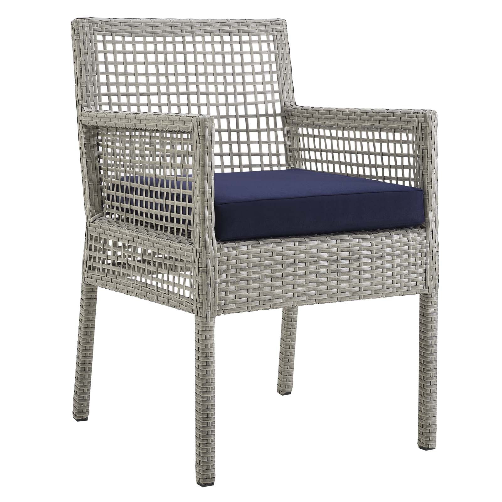 Aura Dining Armchair Outdoor Patio Wicker Rattan Set of 2 by Modway