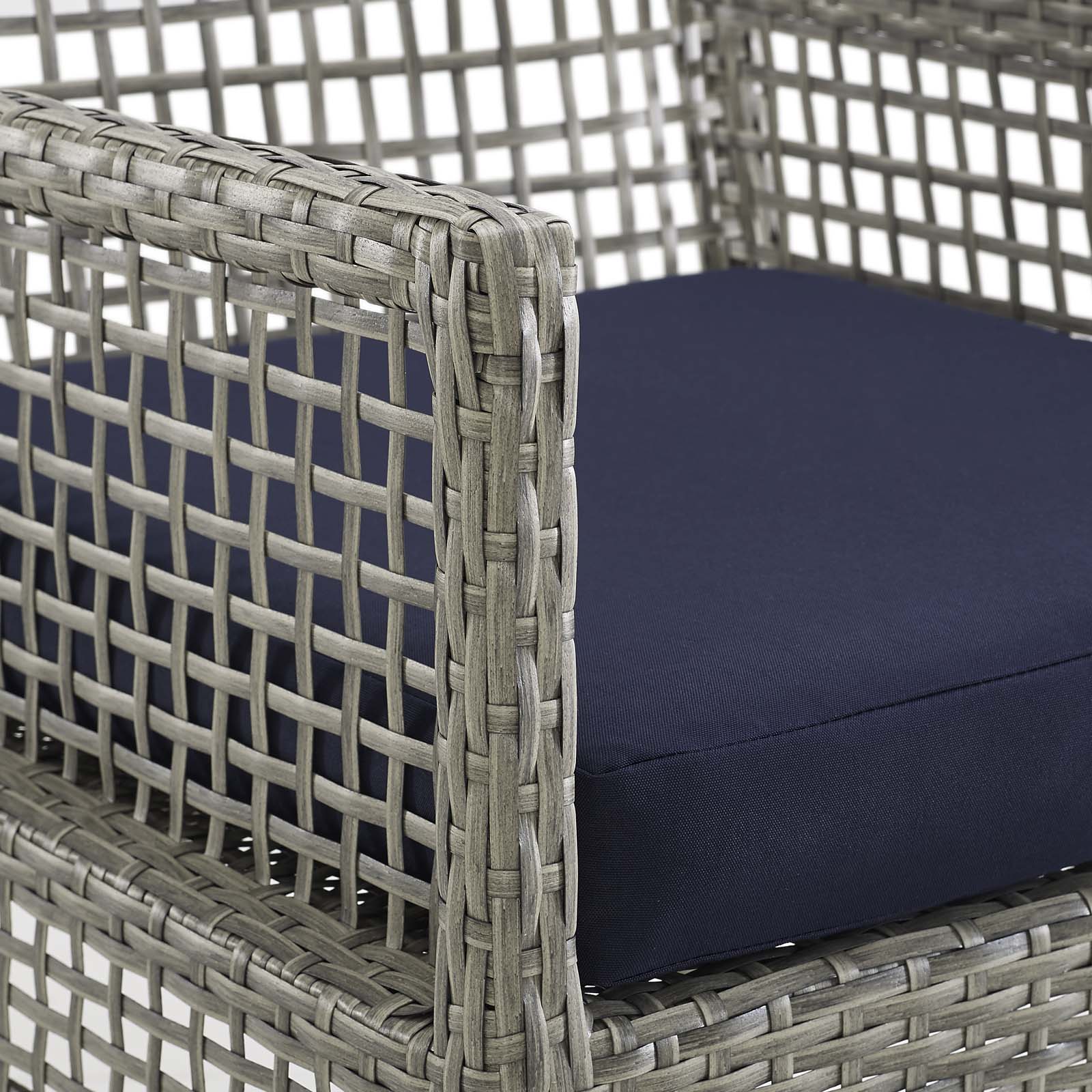 Aura Dining Armchair Outdoor Patio Wicker Rattan Set of 2 by Modway