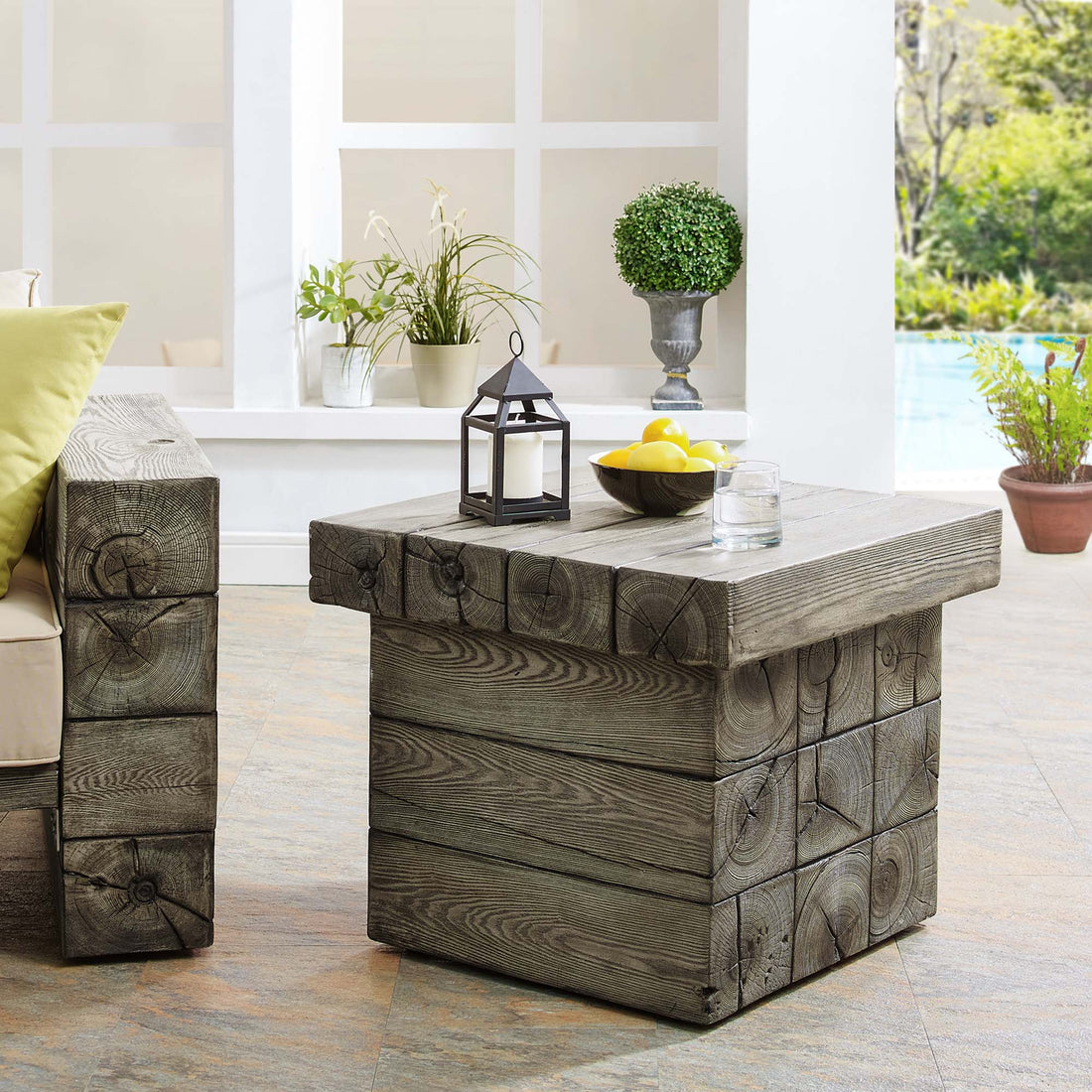 Manteo Rustic Coastal Outdoor Patio Side Table by Modway